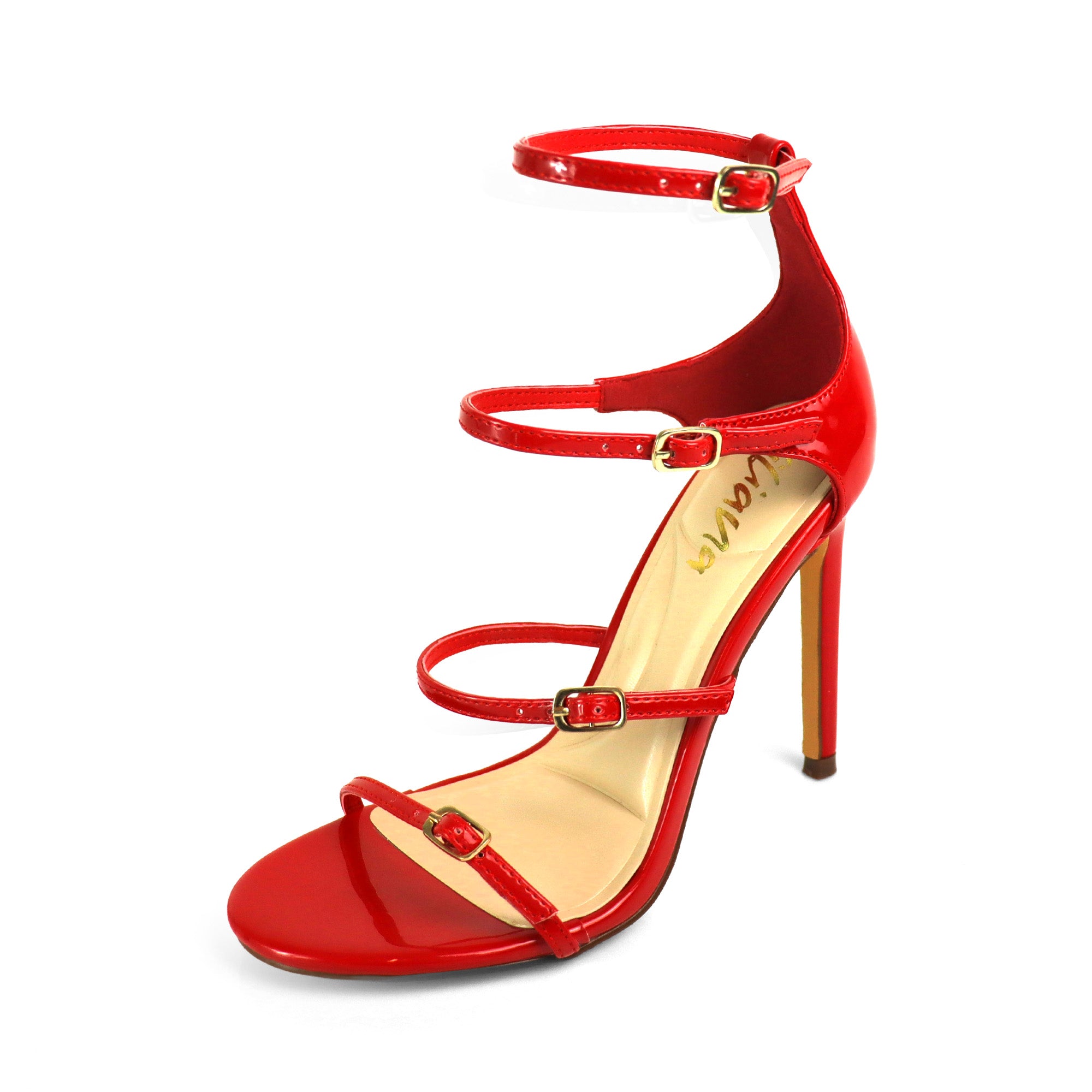 LAUCY-1 STRAPPY W/HEEL RED