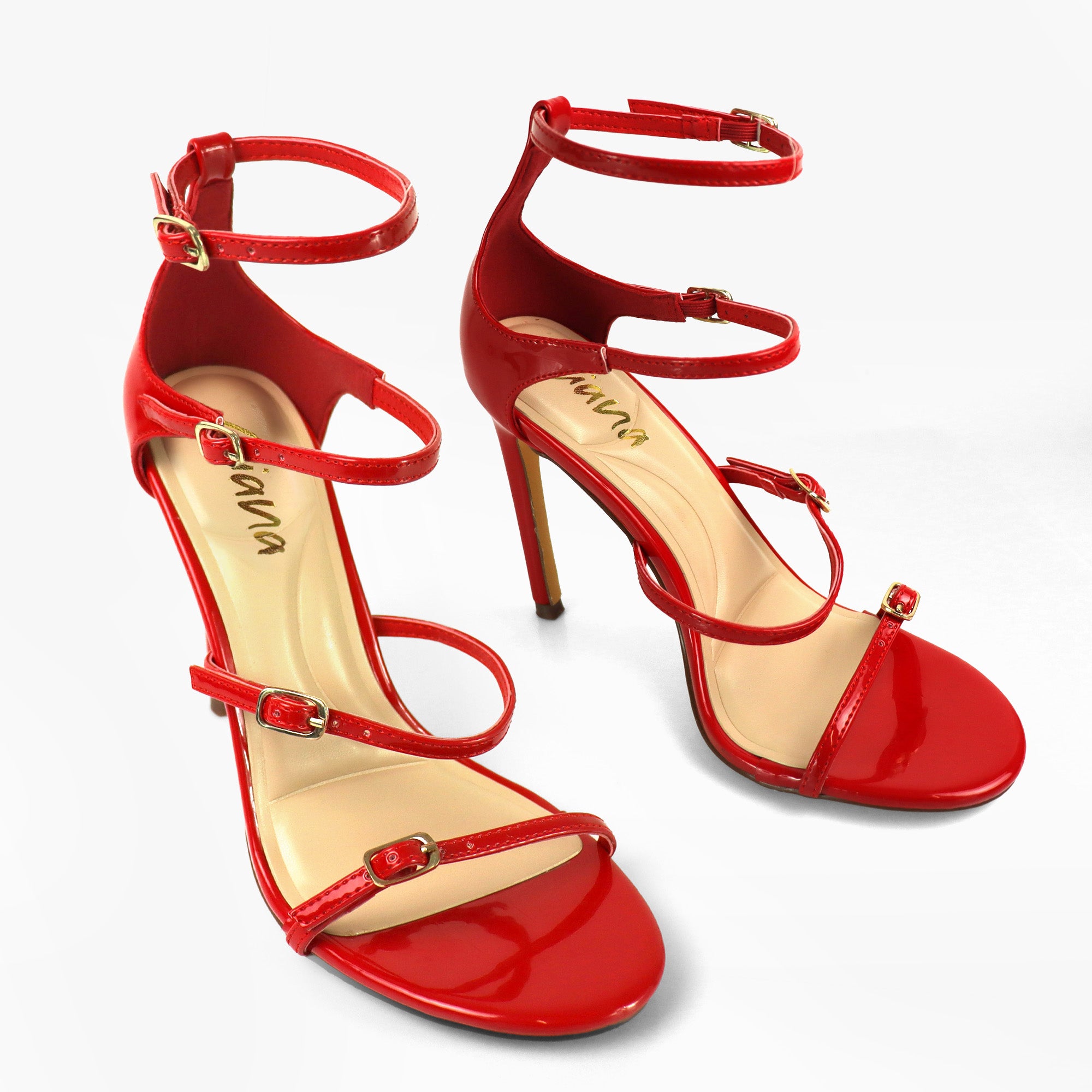 LAUCY-1 STRAPPY W/HEEL RED