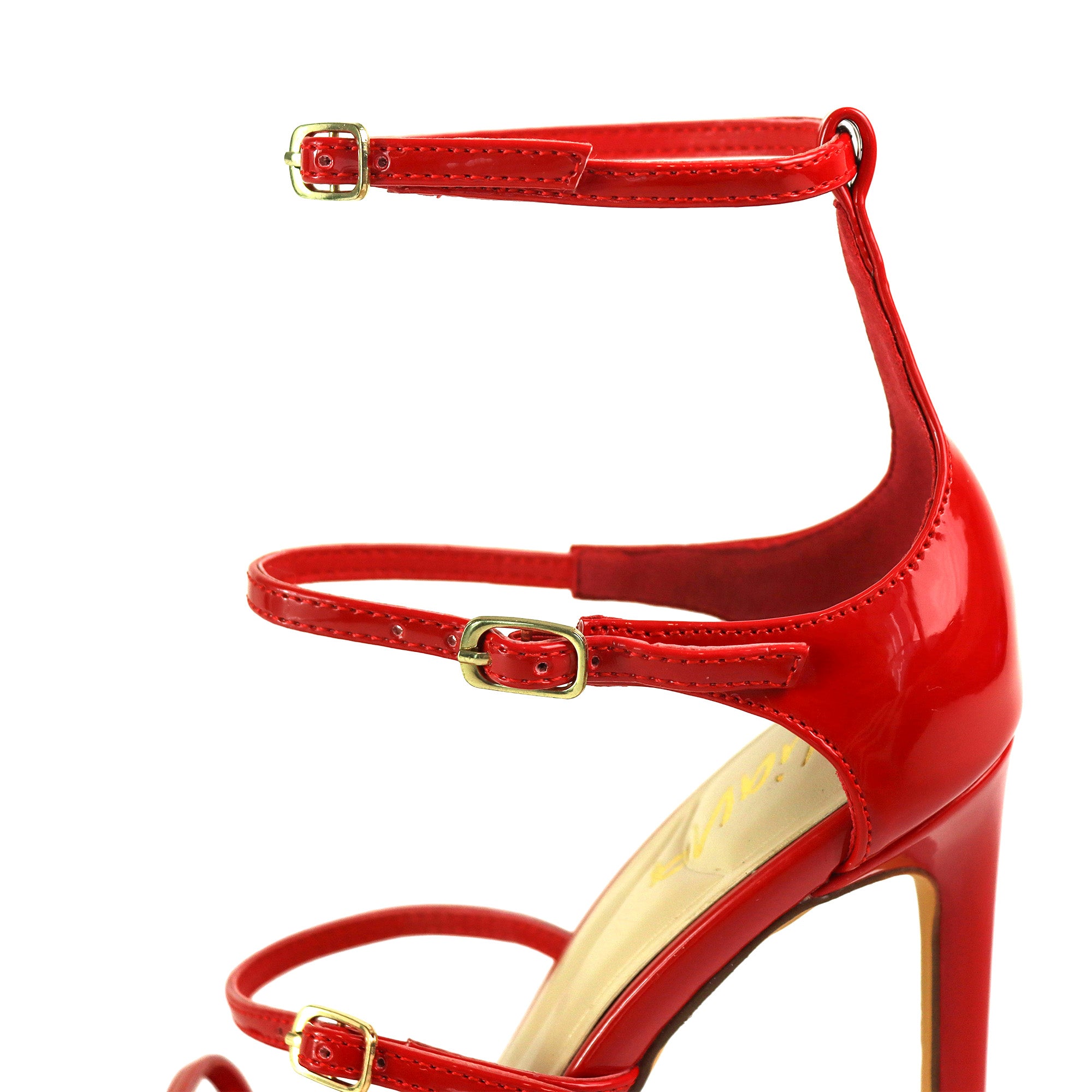 LAUCY-1 STRAPPY W/HEEL RED