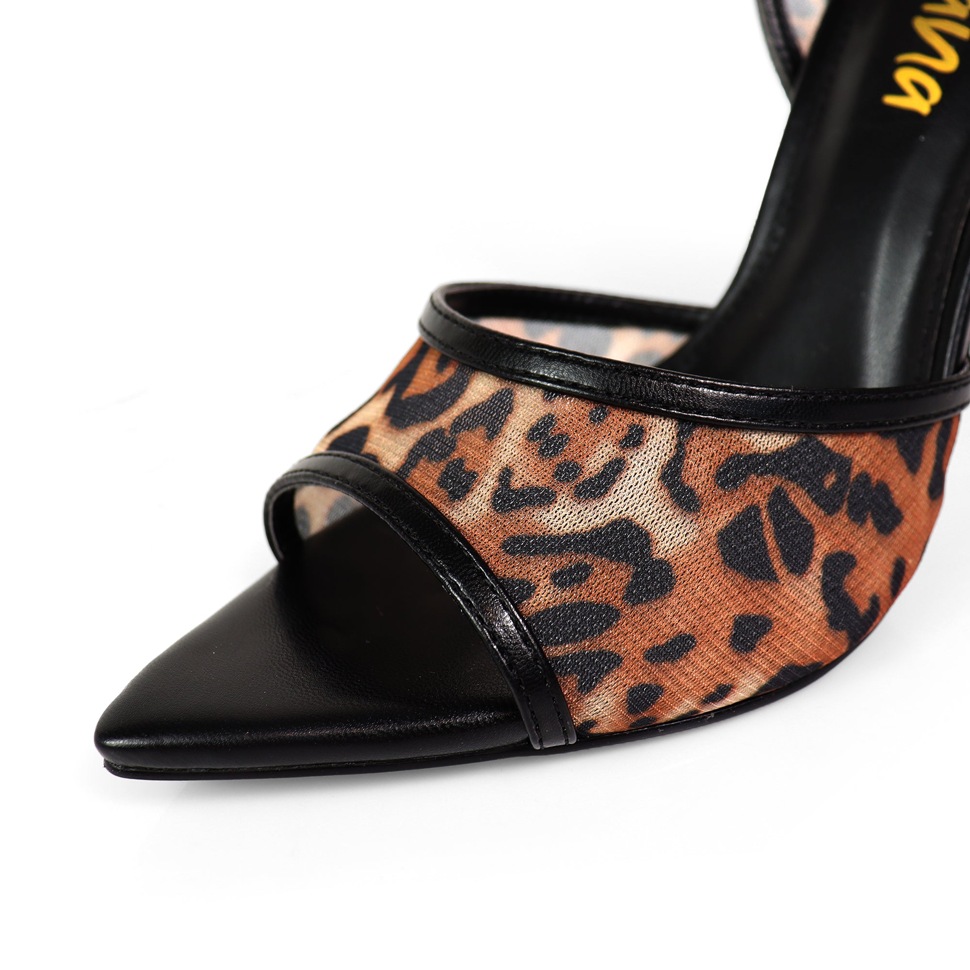 LAURENT-133 POINTED TOE MESH STRAP HEEL LEOPARD