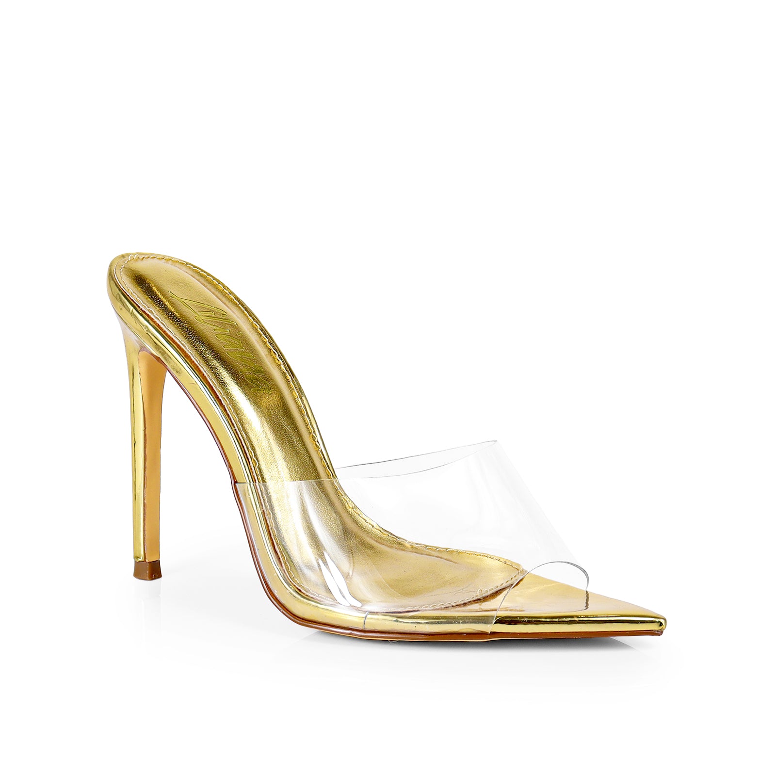 LAURENT-3 HEELED SANDAL W/ POINTY TOE GOLD