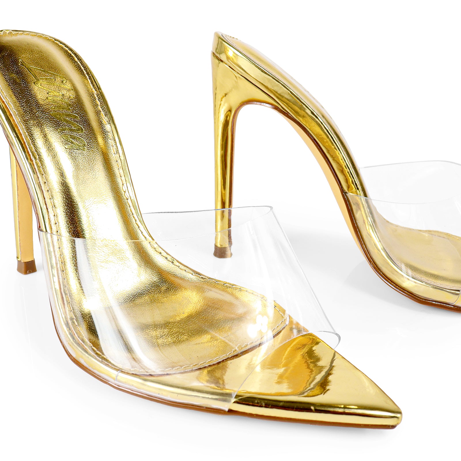 LAURENT-3 HEELED SANDAL W/ POINTY TOE GOLD