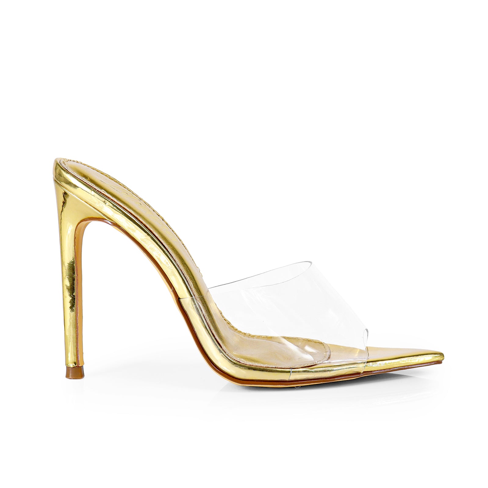 LAURENT-3 HEELED SANDAL W/ POINTY TOE GOLD