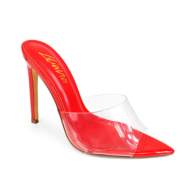 LAURENT-3 HEELED SANDAL W/ POINTY TOE RED