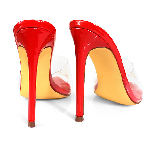 LAURENT-3 HEELED SANDAL W/ POINTY TOE RED