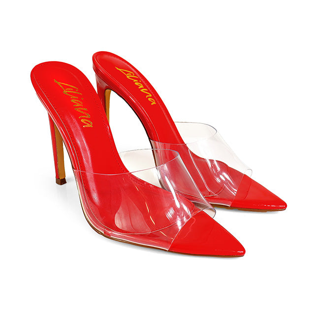LAURENT-3 HEELED SANDAL W/ POINTY TOE RED
