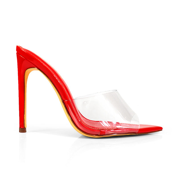 LAURENT-3 HEELED SANDAL W/ POINTY TOE RED