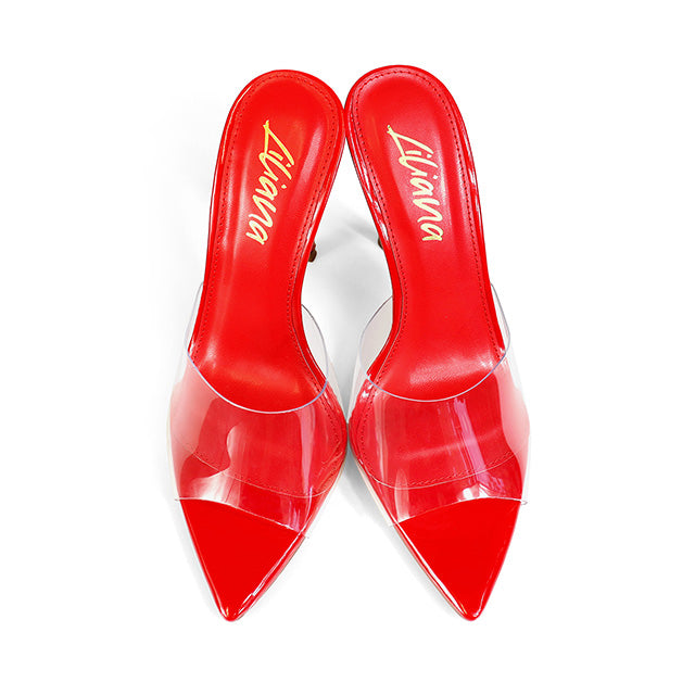 LAURENT-3 HEELED SANDAL W/ POINTY TOE RED