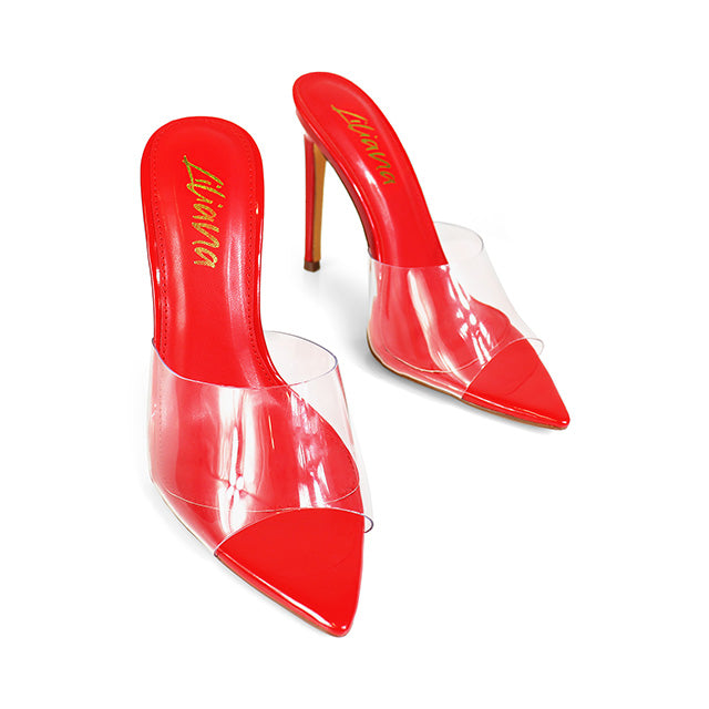 LAURENT-3 HEELED SANDAL W/ POINTY TOE RED