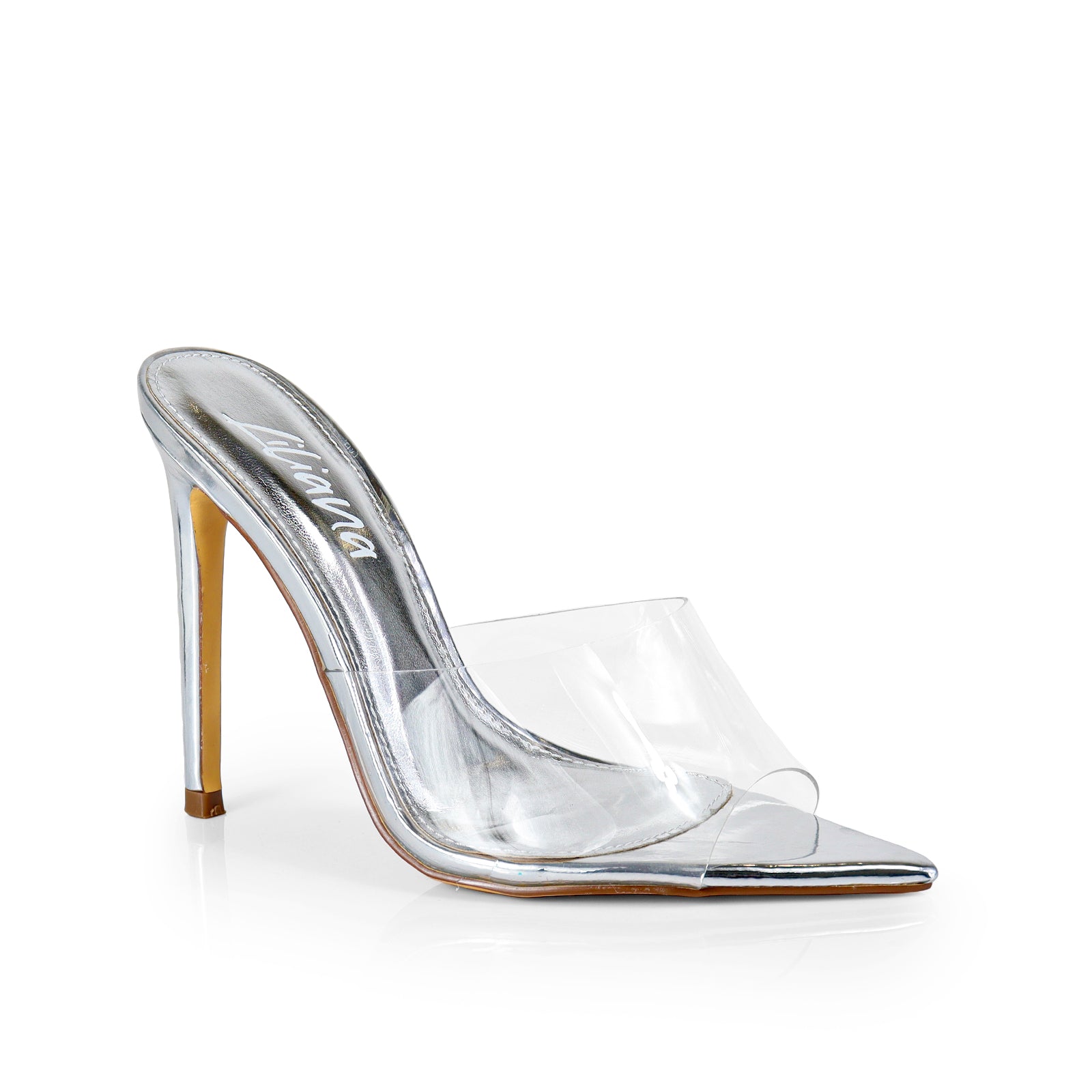 LAURENT-3 HEELED SANDAL W/ POINTY TOE SILVER