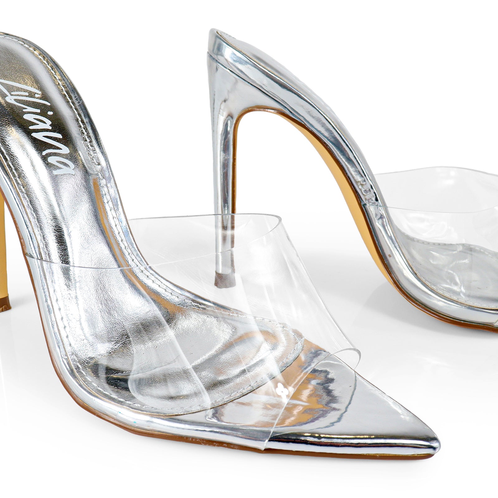 LAURENT-3 HEELED SANDAL W/ POINTY TOE SILVER