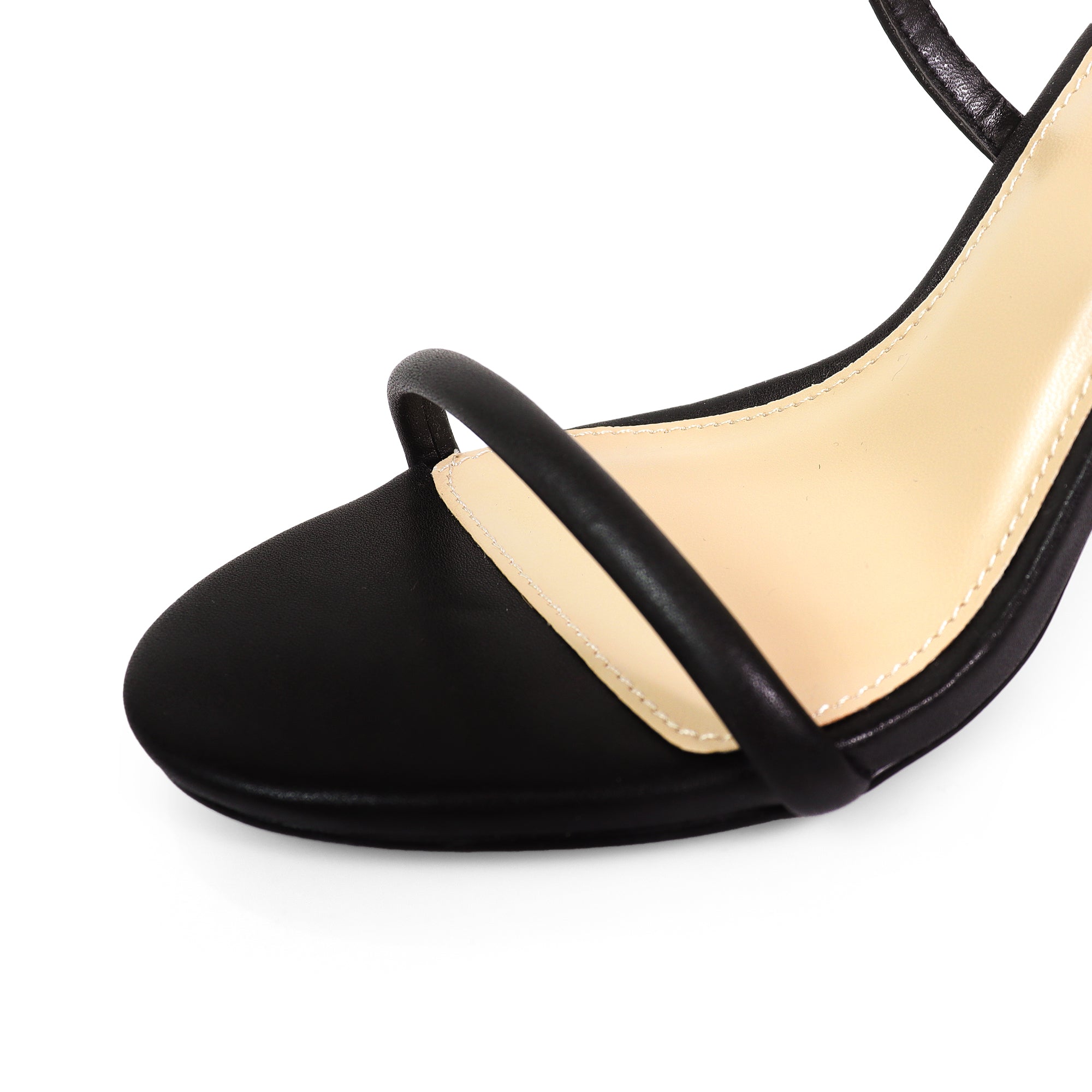 LAURETTA-1 CRISS CROSS STRAP HEEL BLACK