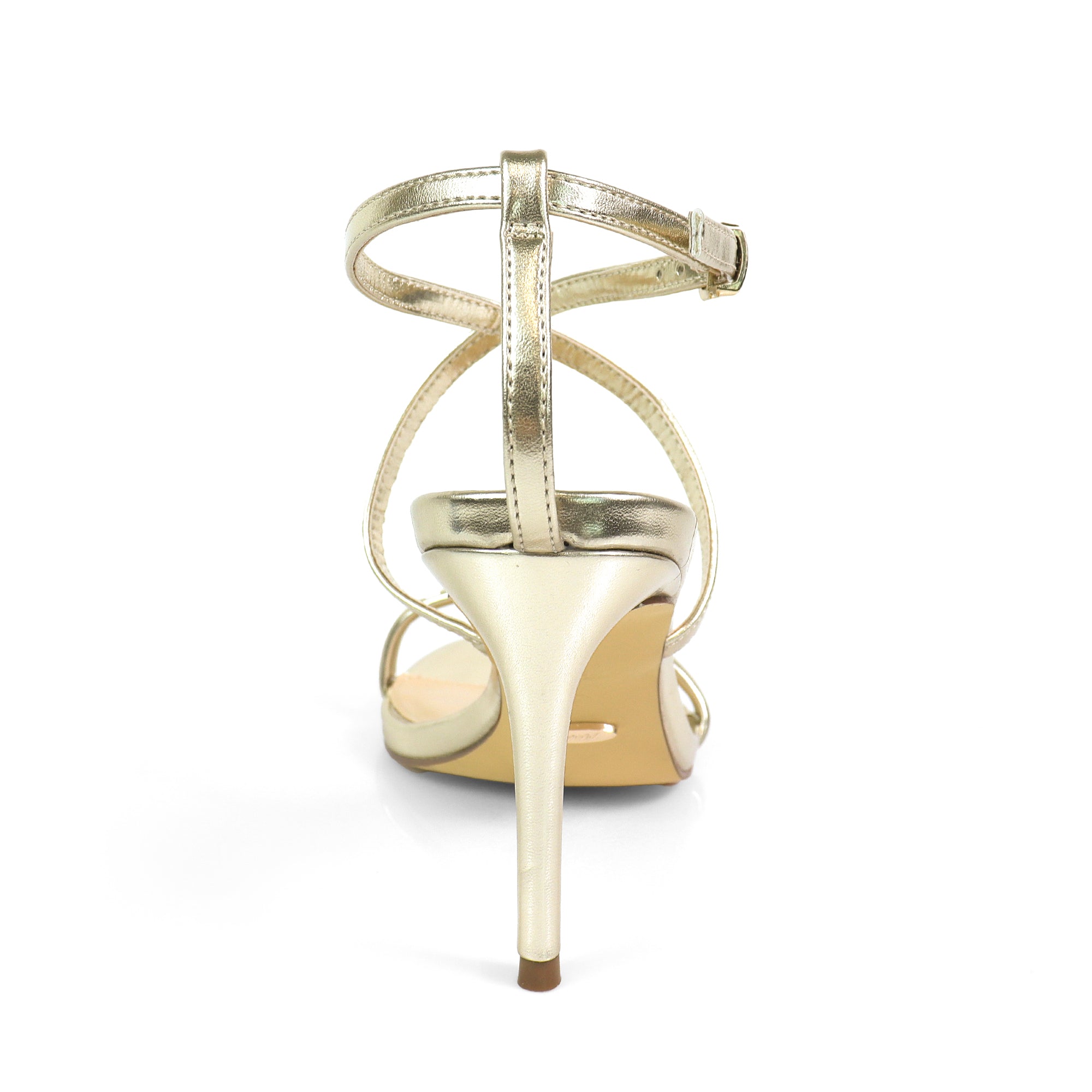LAURETTA-1 CRISS CROSS STRAP HEEL GOLD