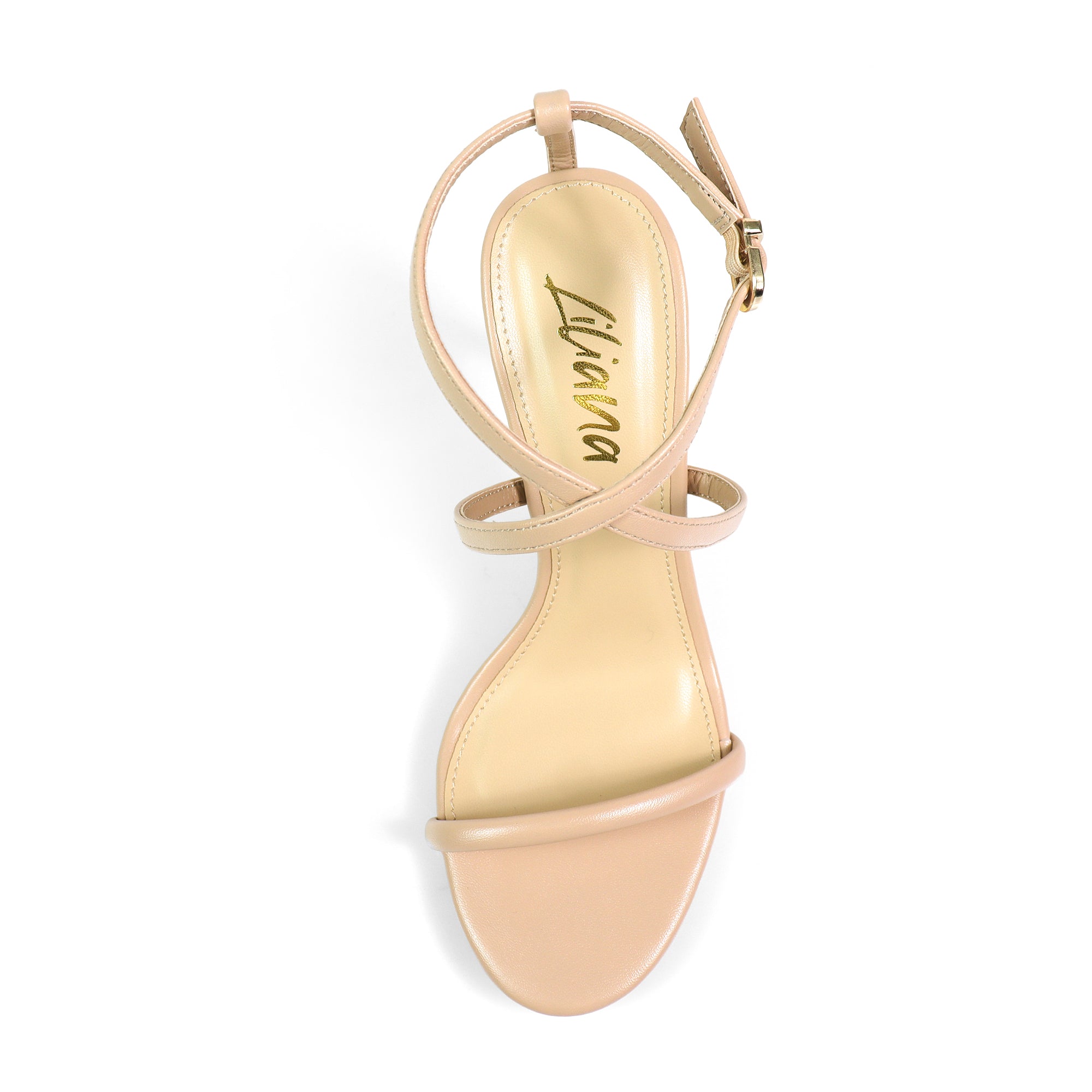 LAURETTA-1 CRISS CROSS STRAP HEEL NUDE