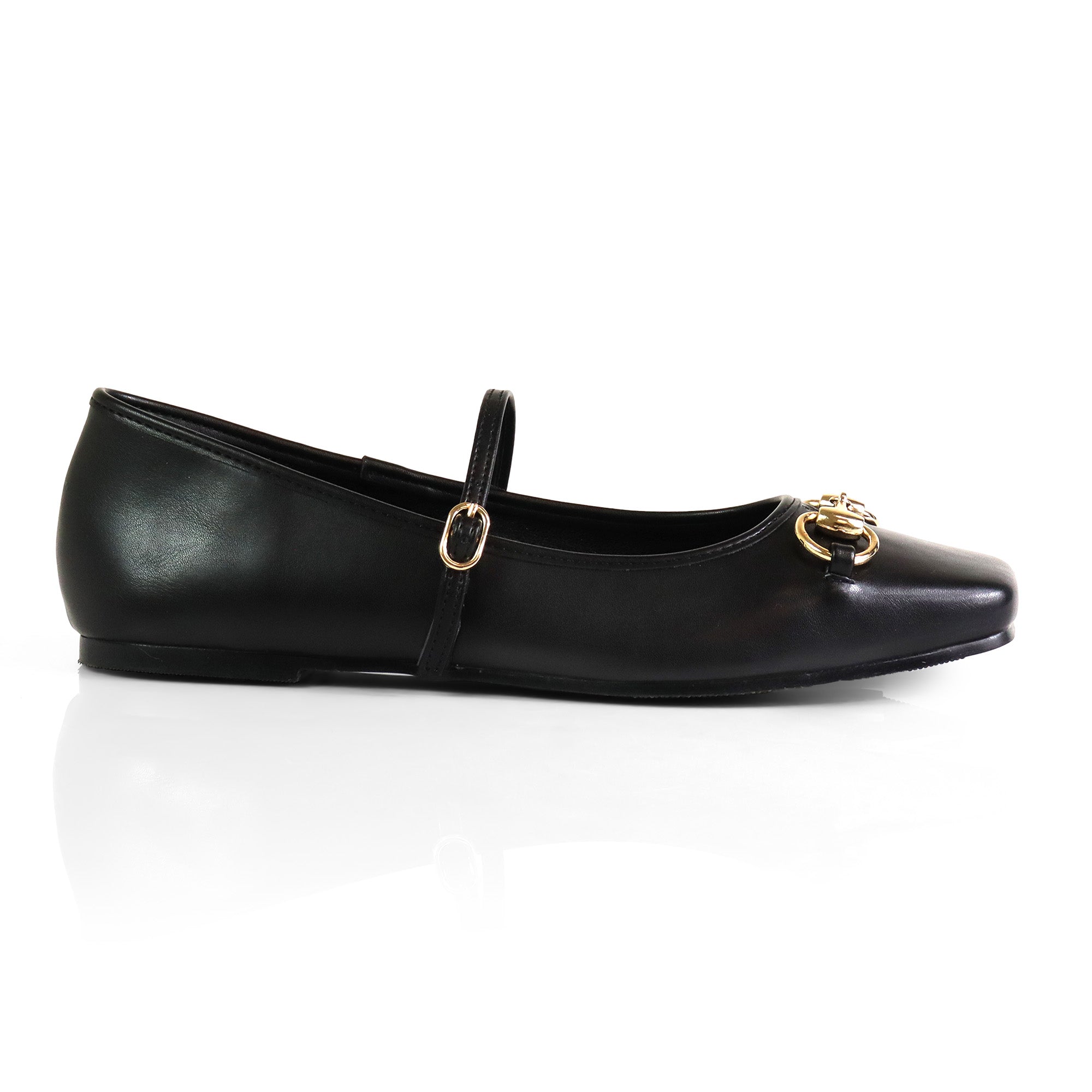 LAVENE-1 HORSEBIT BALLET FLAT BLACK