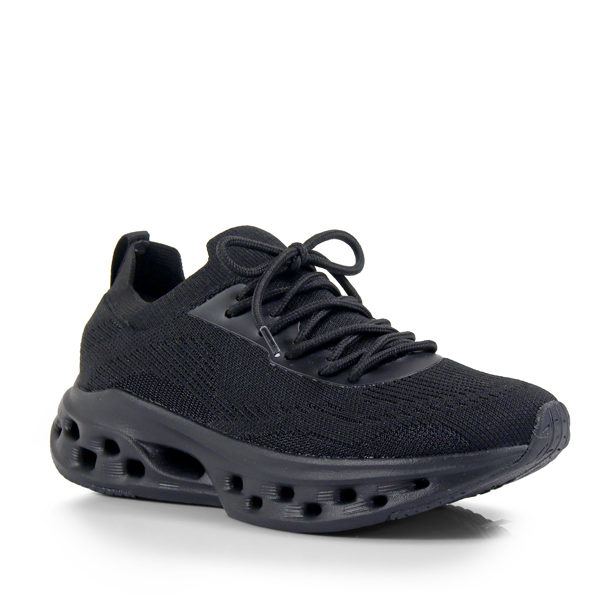 LAWRY-2 SPORTY KNITTED UPPER SNEAKERS BLACK