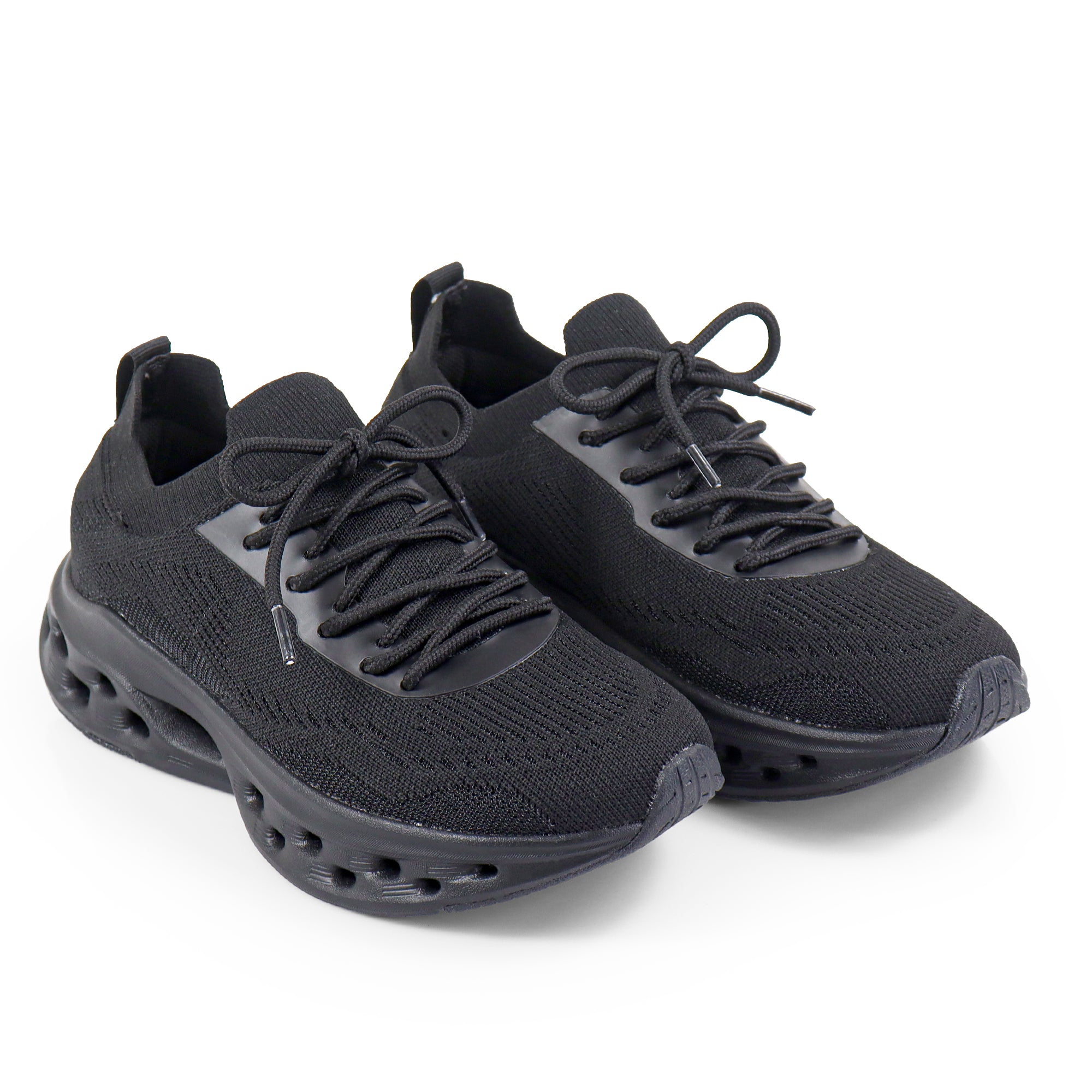 LAWRY-2 SPORTY KNITTED UPPER SNEAKERS BLACK
