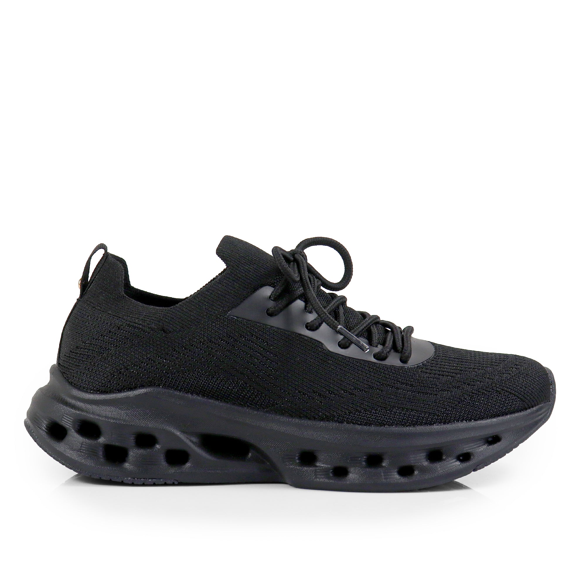 LAWRY-2 SPORTY KNITTED UPPER SNEAKERS BLACK