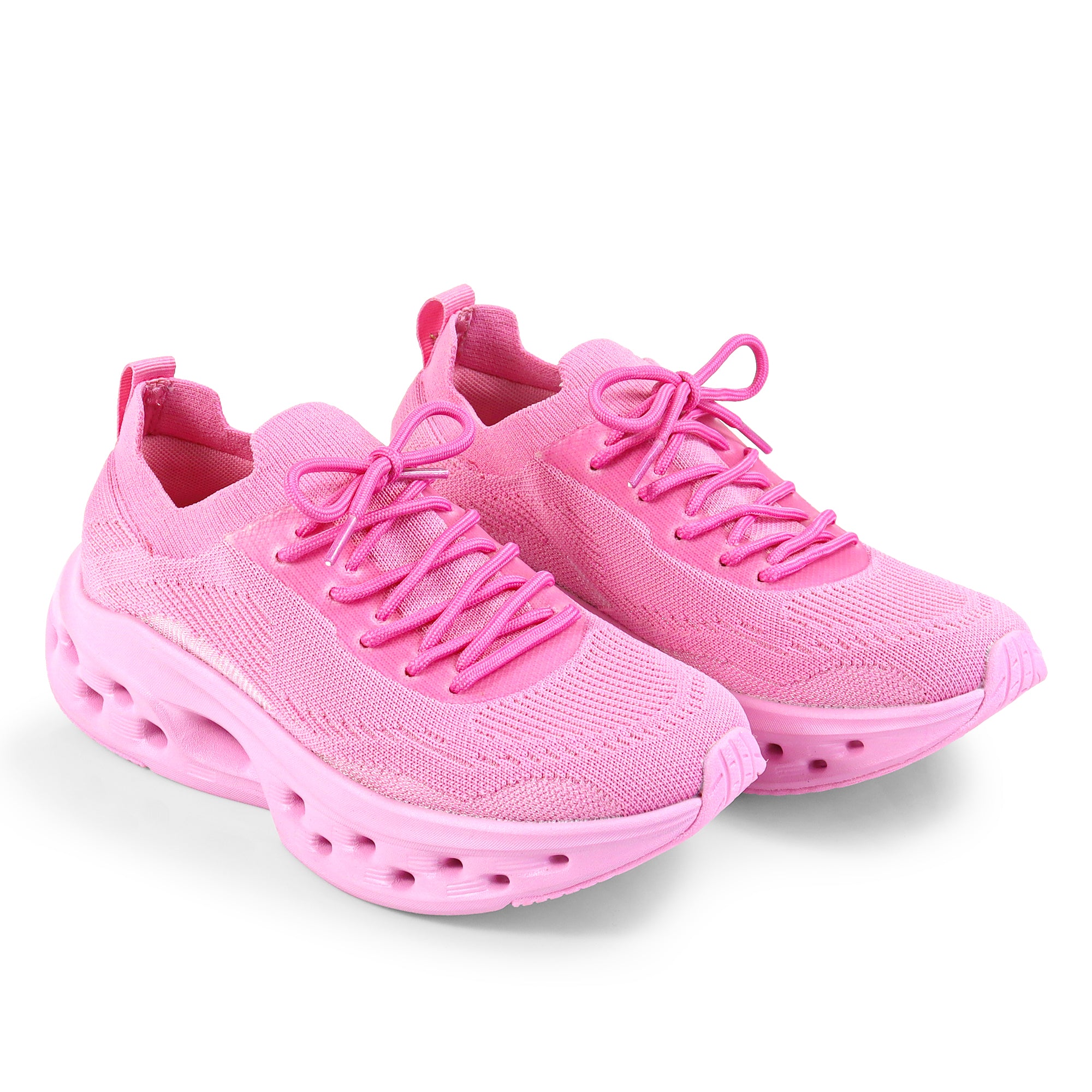 LAWRY-2 SPORTY KNITTED UPPER SNEAKERS PINK