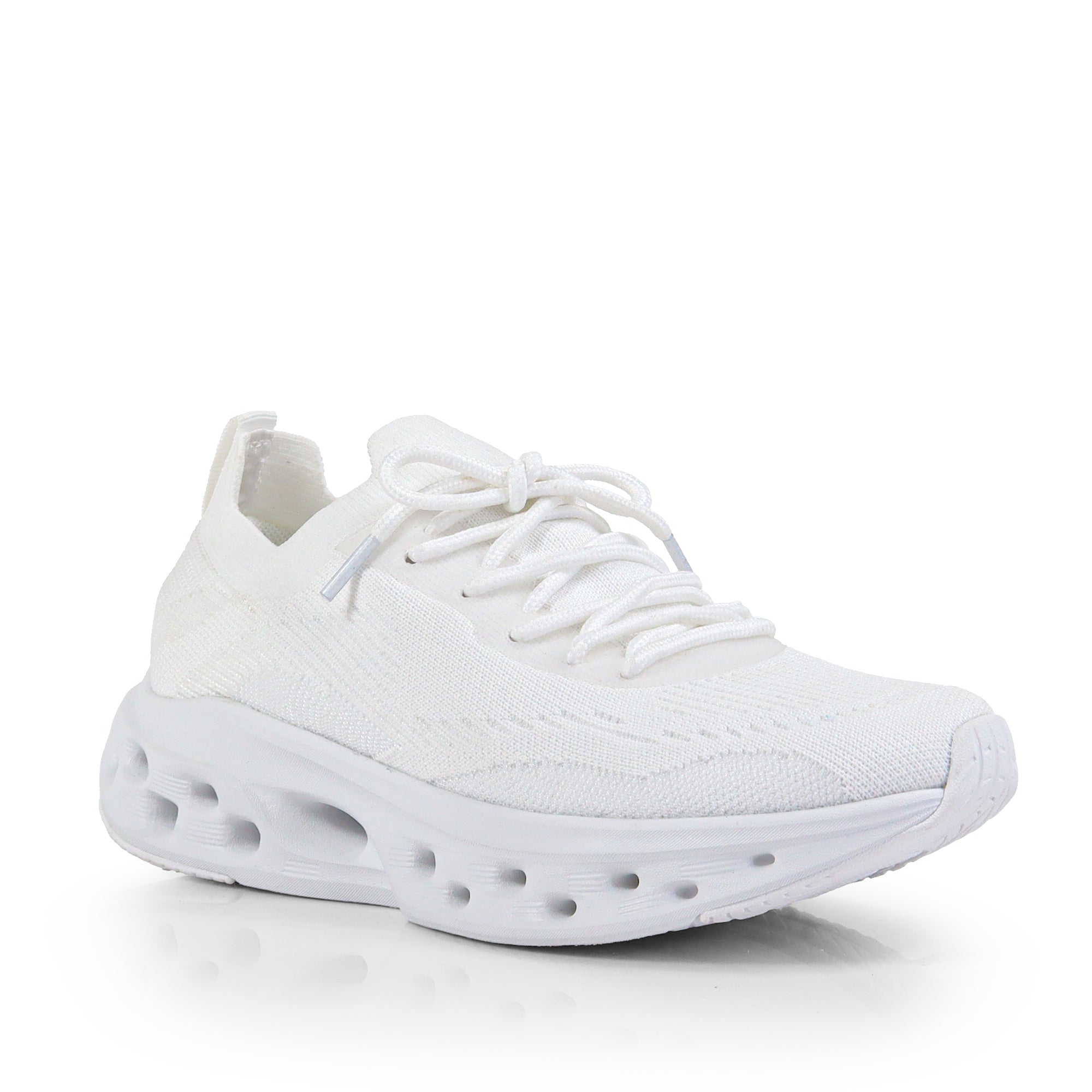 LAWRY-2 SPORTY KNITTED UPPER SNEAKERS WHITE