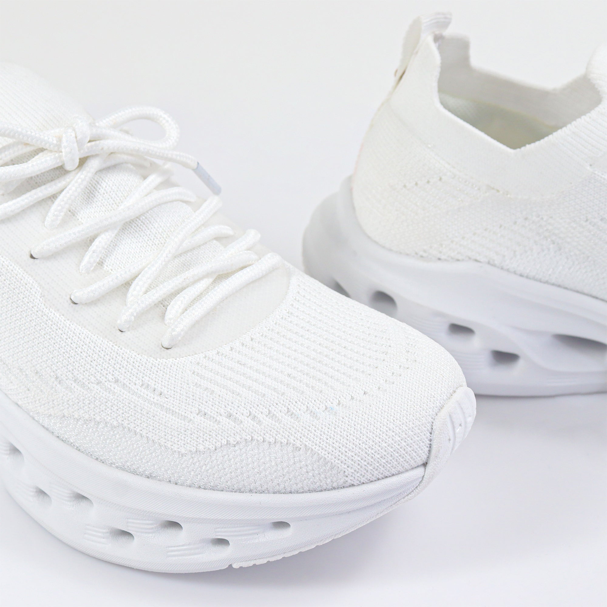 LAWRY-2 SPORTY KNITTED UPPER SNEAKERS WHITE