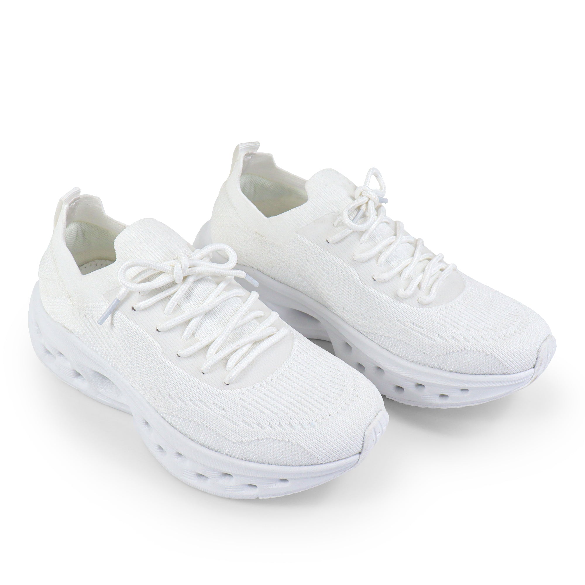 LAWRY-2 SPORTY KNITTED UPPER SNEAKERS WHITE