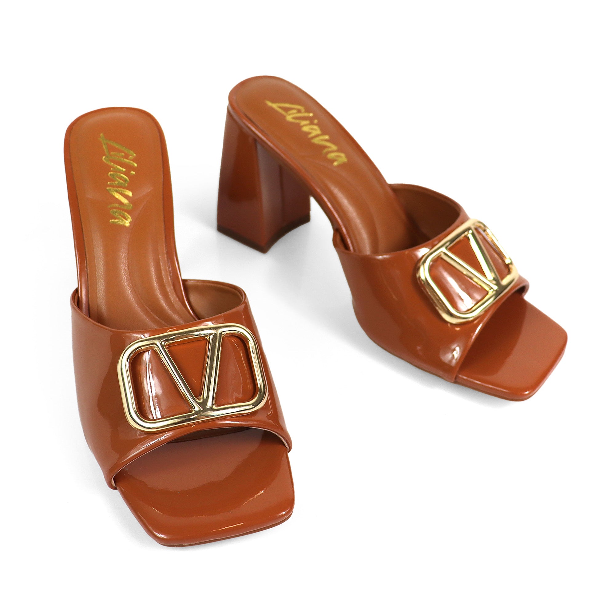 LEANA-56 CONFORT INSOLE BUCKLE MULE W/ CHUNKY HEEL MOCHA