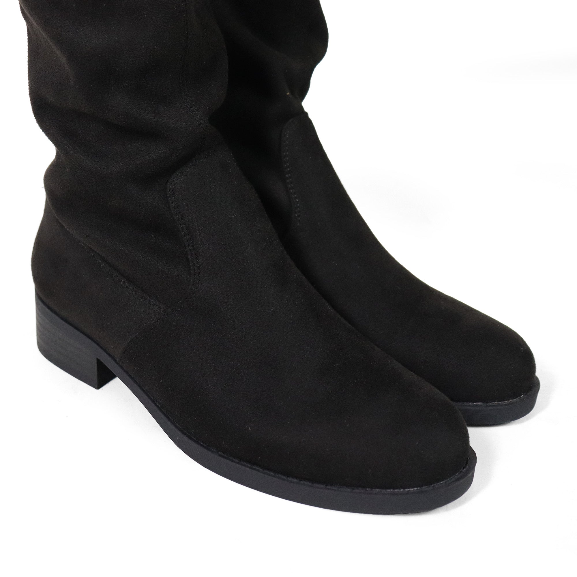 LETIZIA-1 THIGH HIGH SUPER STRETCH BOOTS BLACK SUEDE