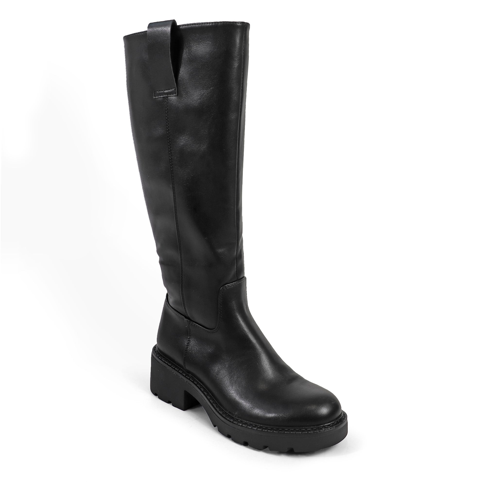 LINDSEY-1 CALF BOOT W/ LUG SOLE BLACK