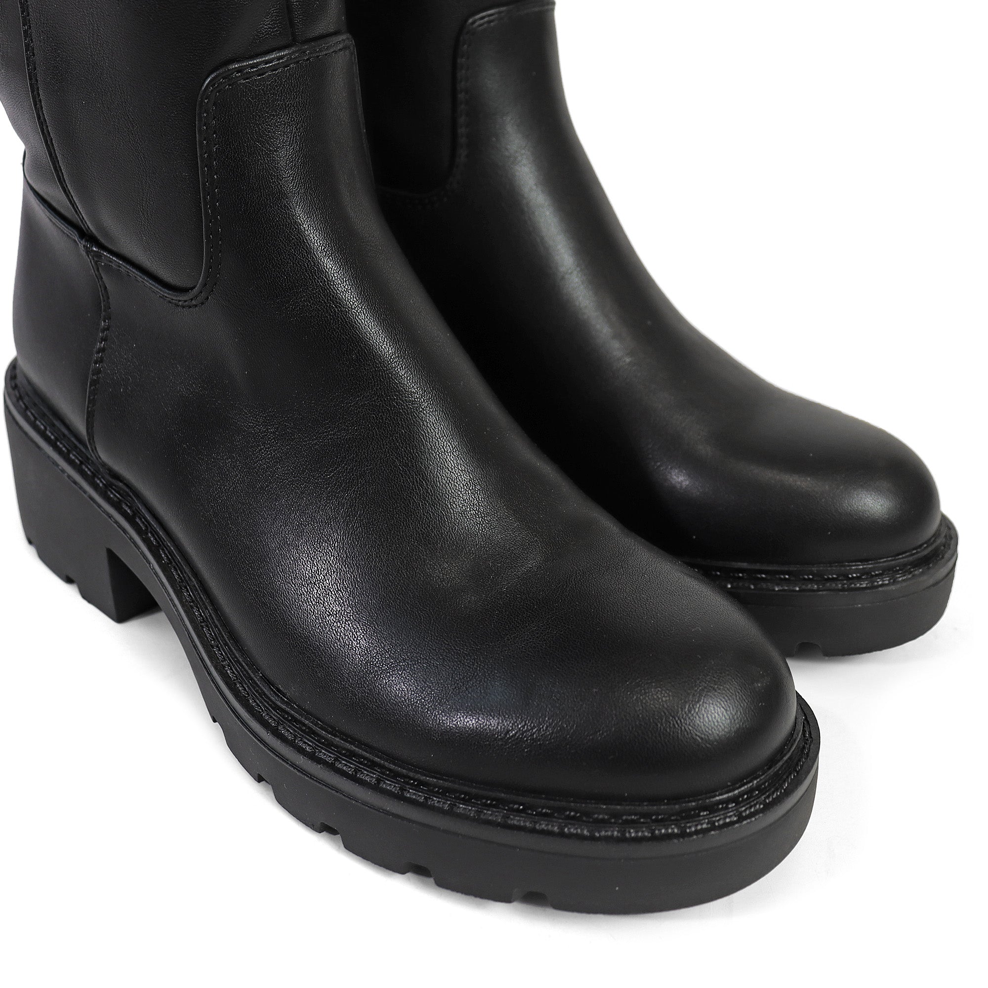 LINDSEY-1 CALF BOOT W/ LUG SOLE BLACK