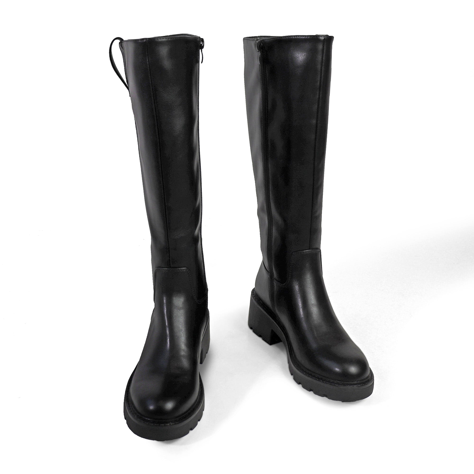 LINDSEY-1 CALF BOOT W/ LUG SOLE BLACK