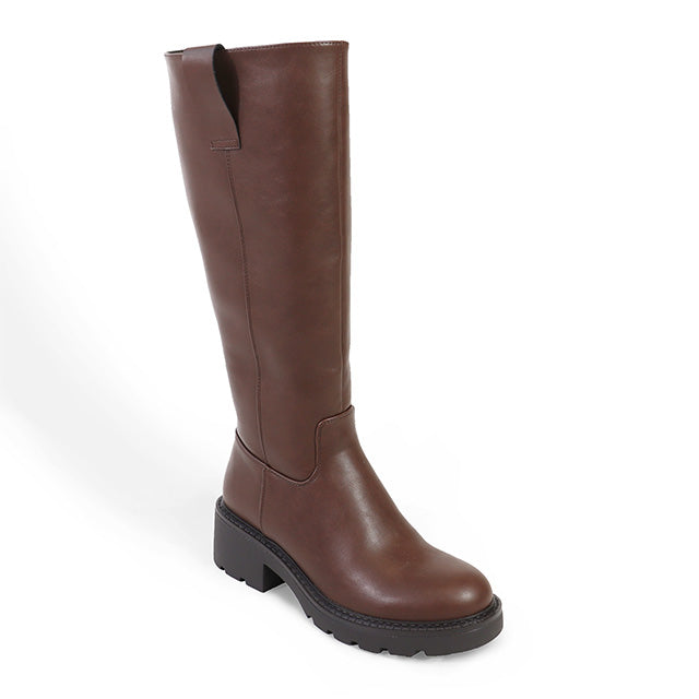 LINDSEY-1 CALF BOOT W/ LUG SOLE CHOCOLATE