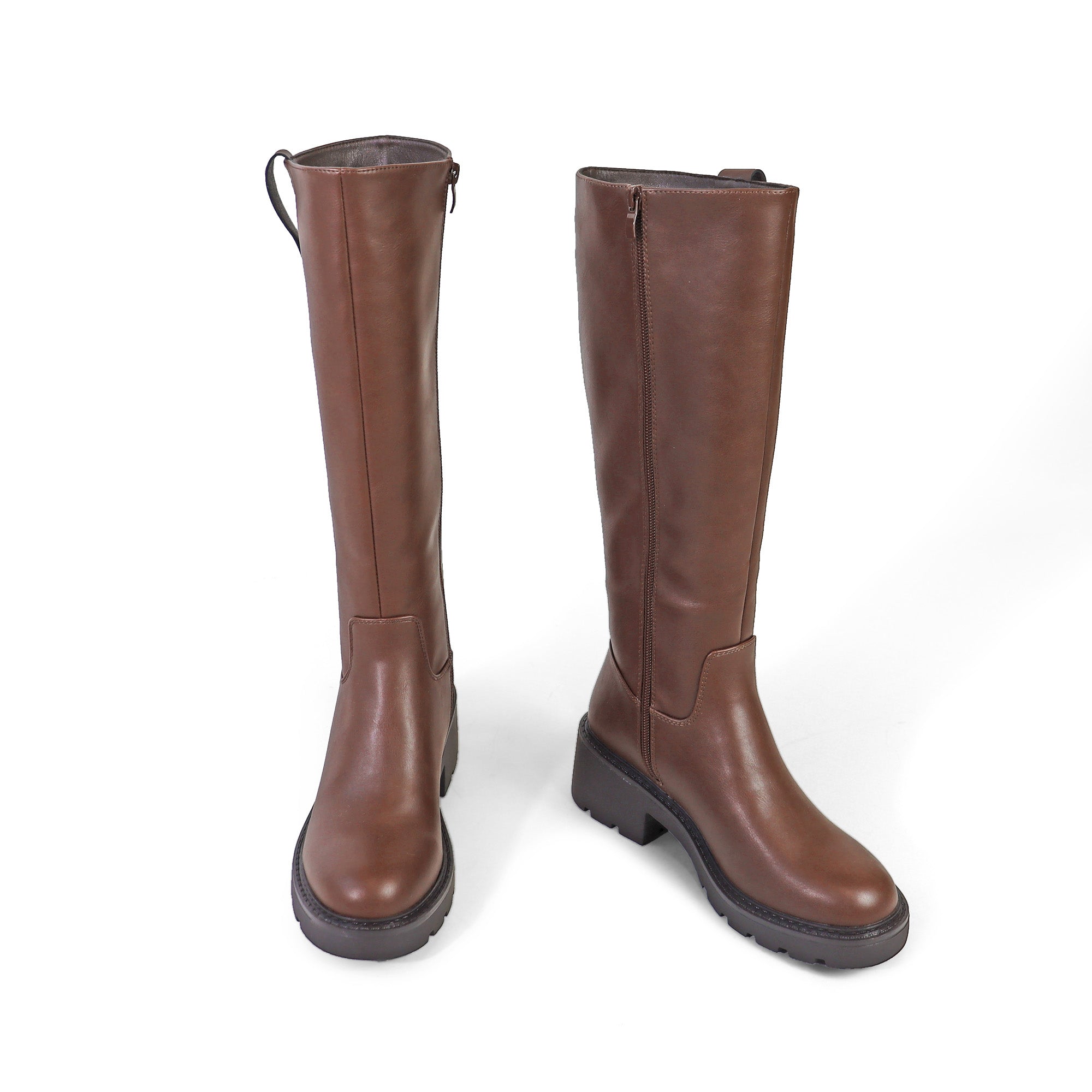LINDSEY-1 CALF BOOT W/ LUG SOLE CHOCOLATE