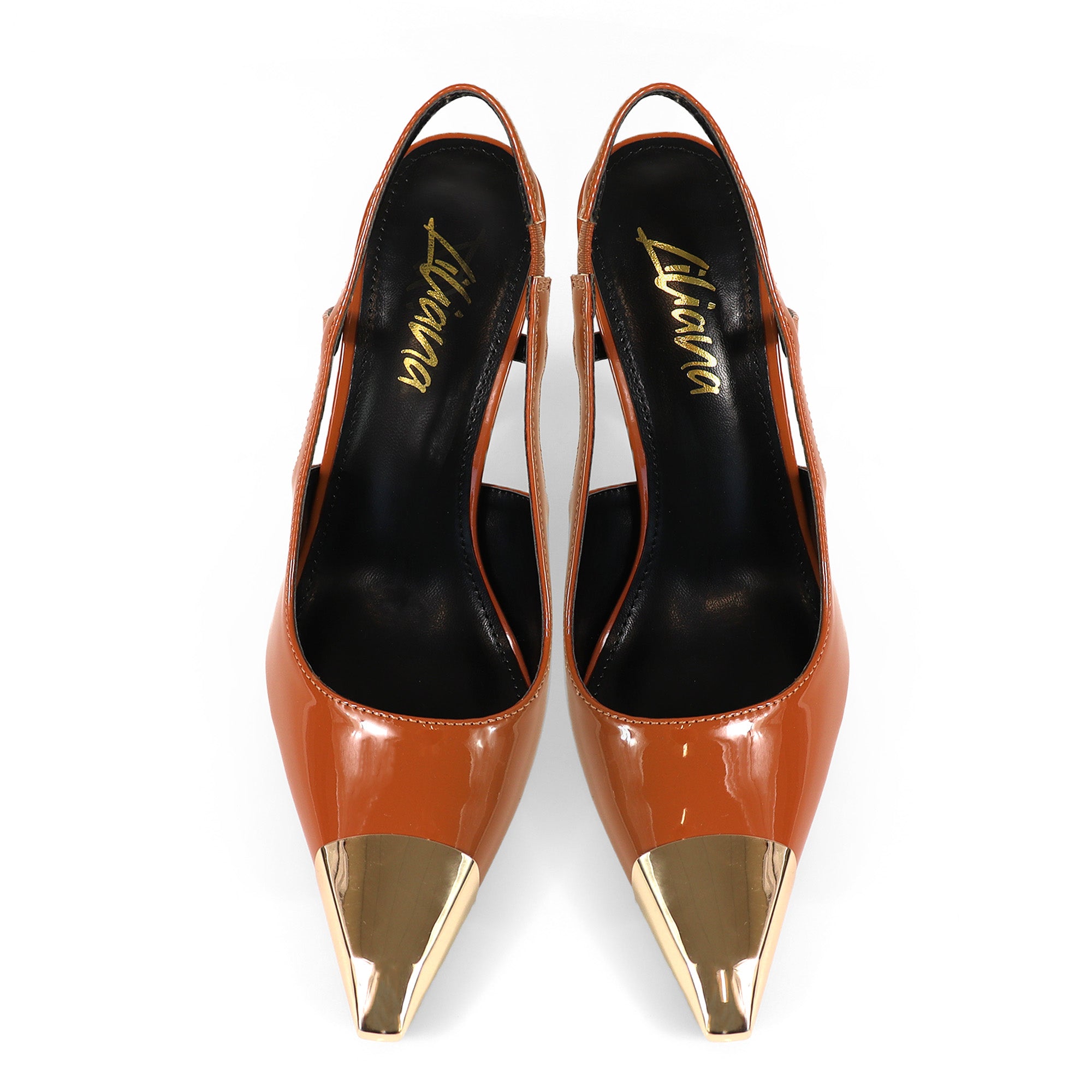LIYA-10 SQUARE POINTED TOE SLINGBACK W/ GEOMETRIC HEEL TOFF