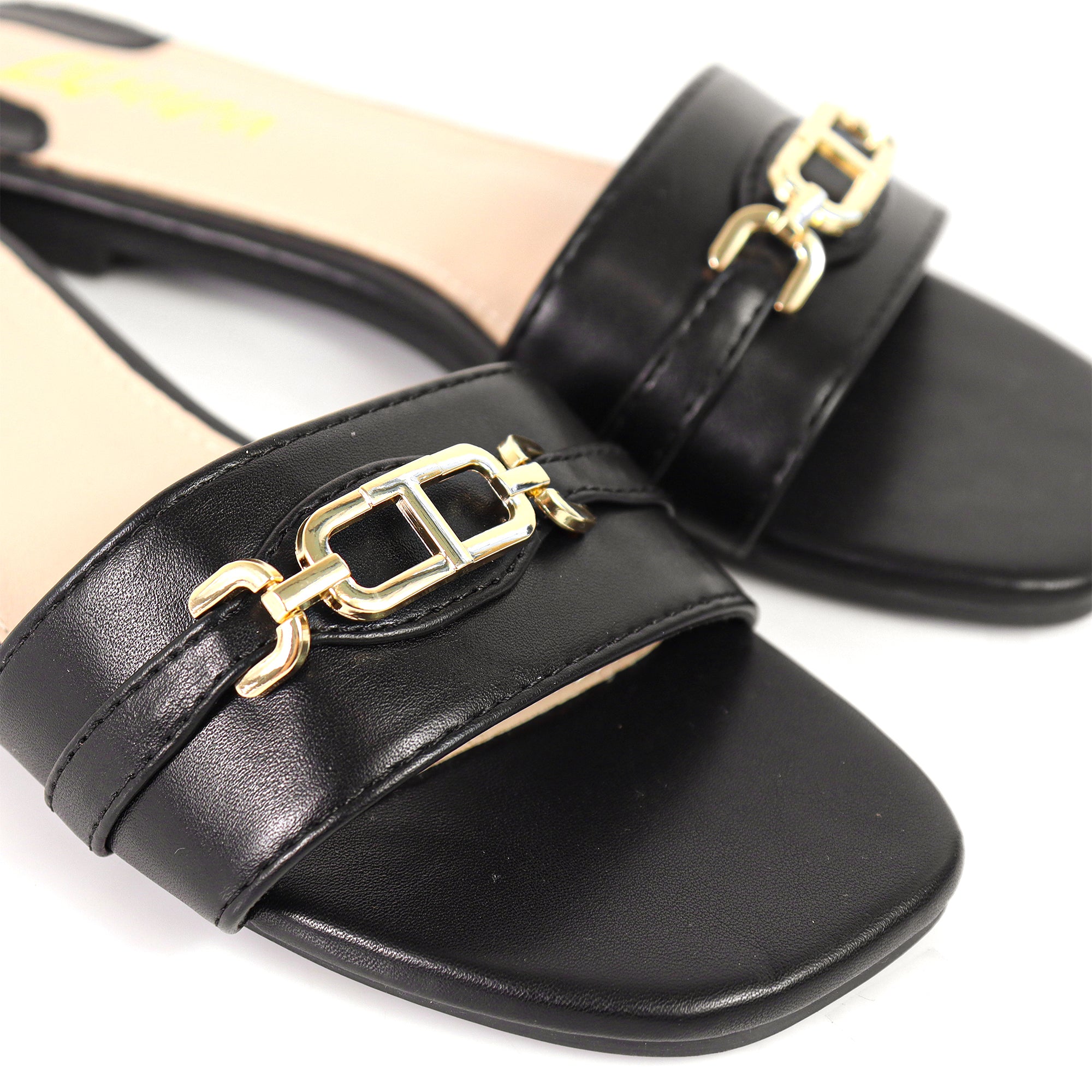 LOTUS-1 THONG TIE UP SANDAL W/ MIDSOLE STITCHING BLACK