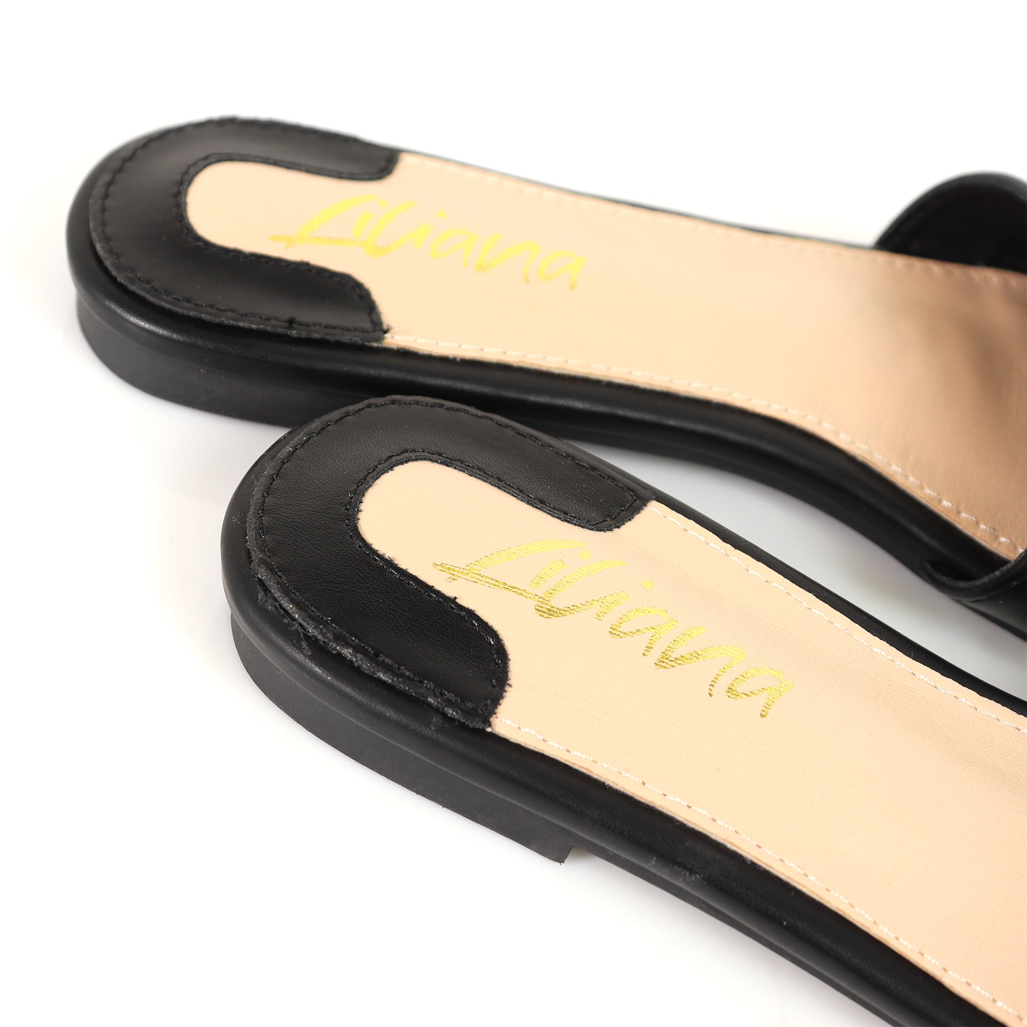 LOTUS-1 THONG TIE UP SANDAL W/ MIDSOLE STITCHING BLACK