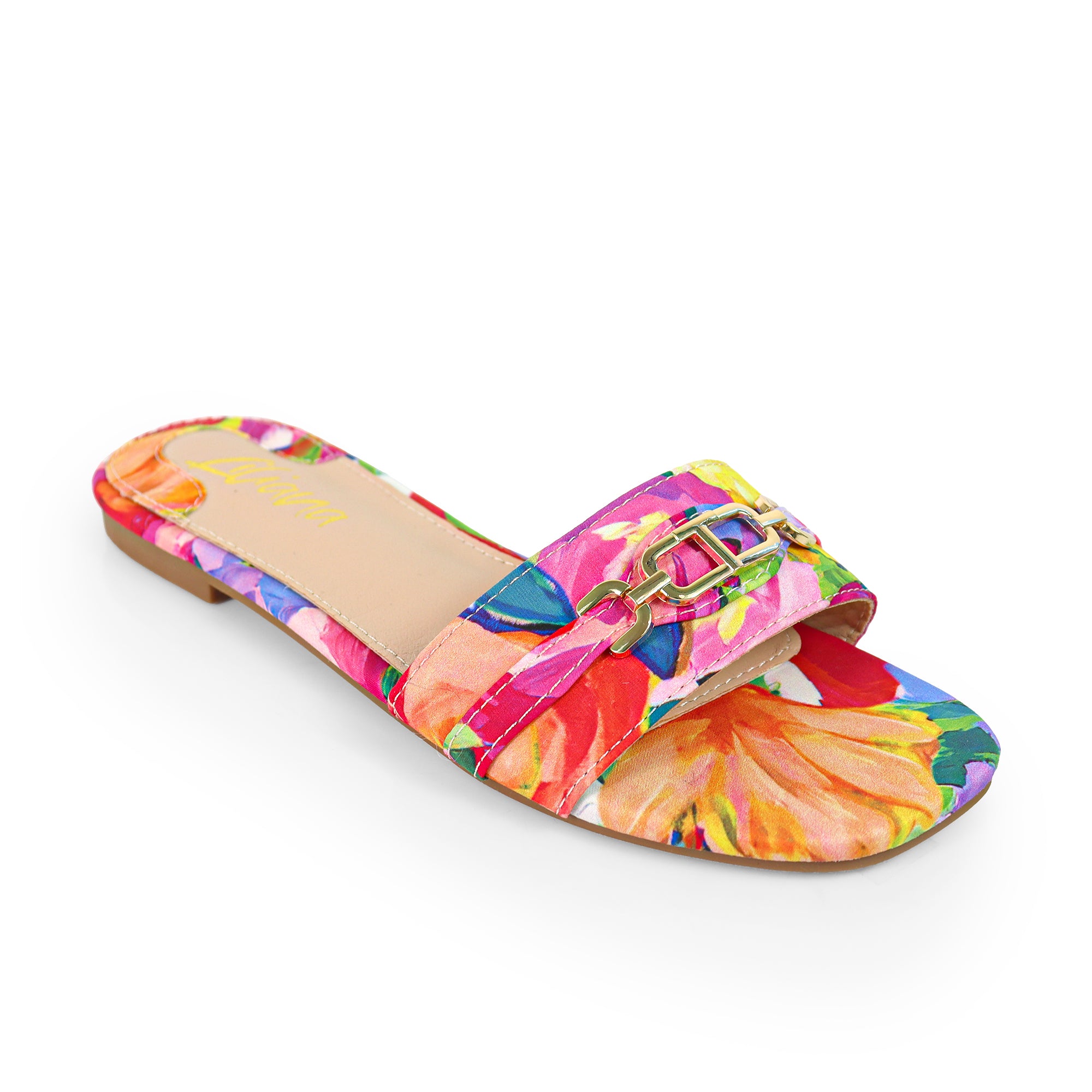 LOTUS-1 THONG TIE UP SANDAL W/ MIDSOLE STITCHING FLORAL