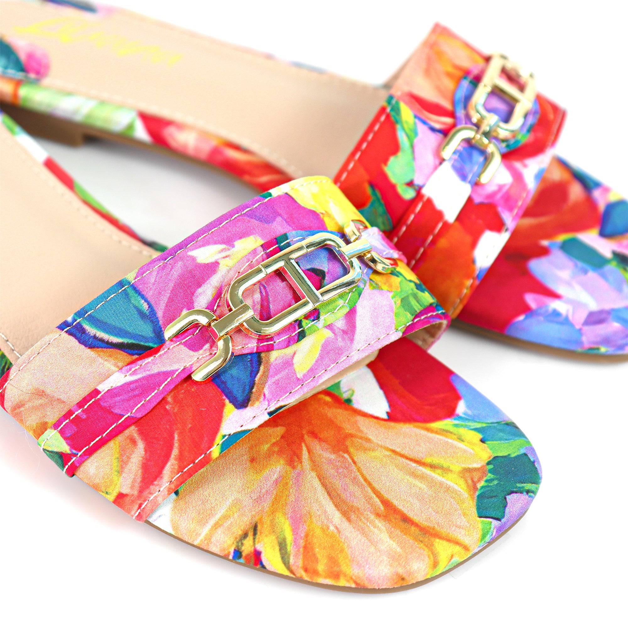LOTUS-1 THONG TIE UP SANDAL W/ MIDSOLE STITCHING FLORAL