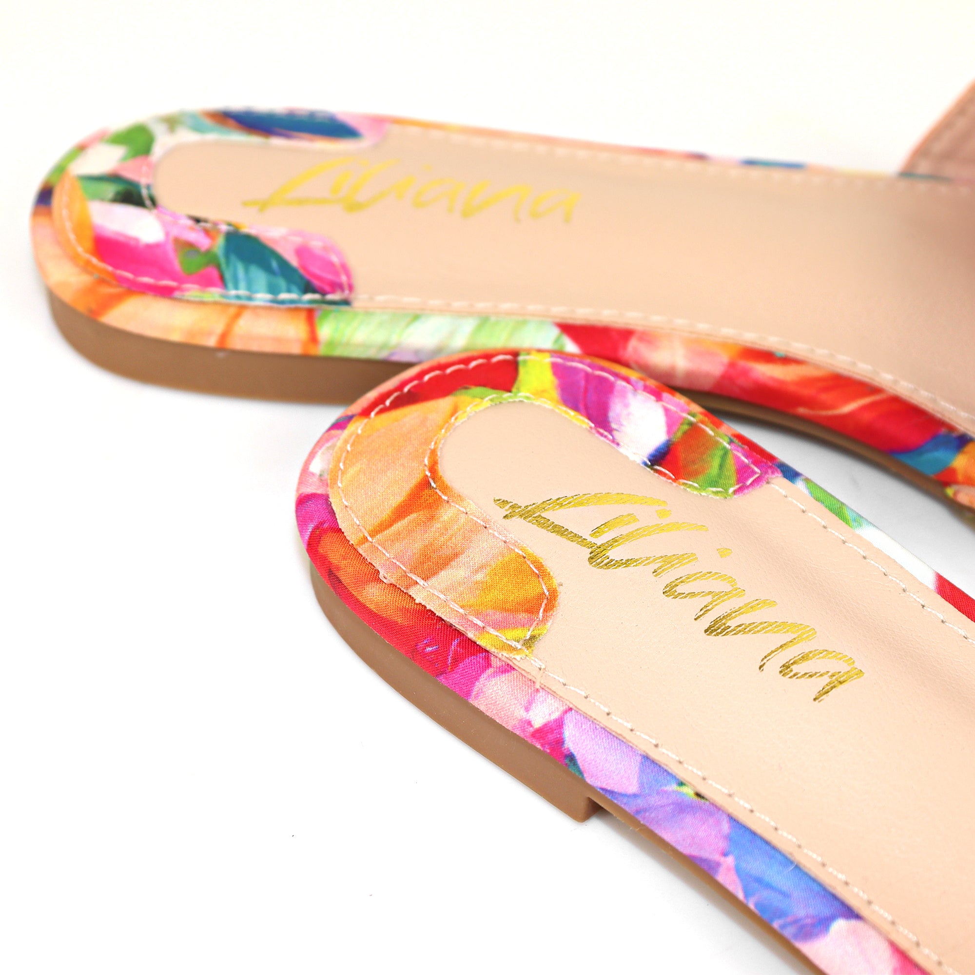 LOTUS-1 THONG TIE UP SANDAL W/ MIDSOLE STITCHING FLORAL