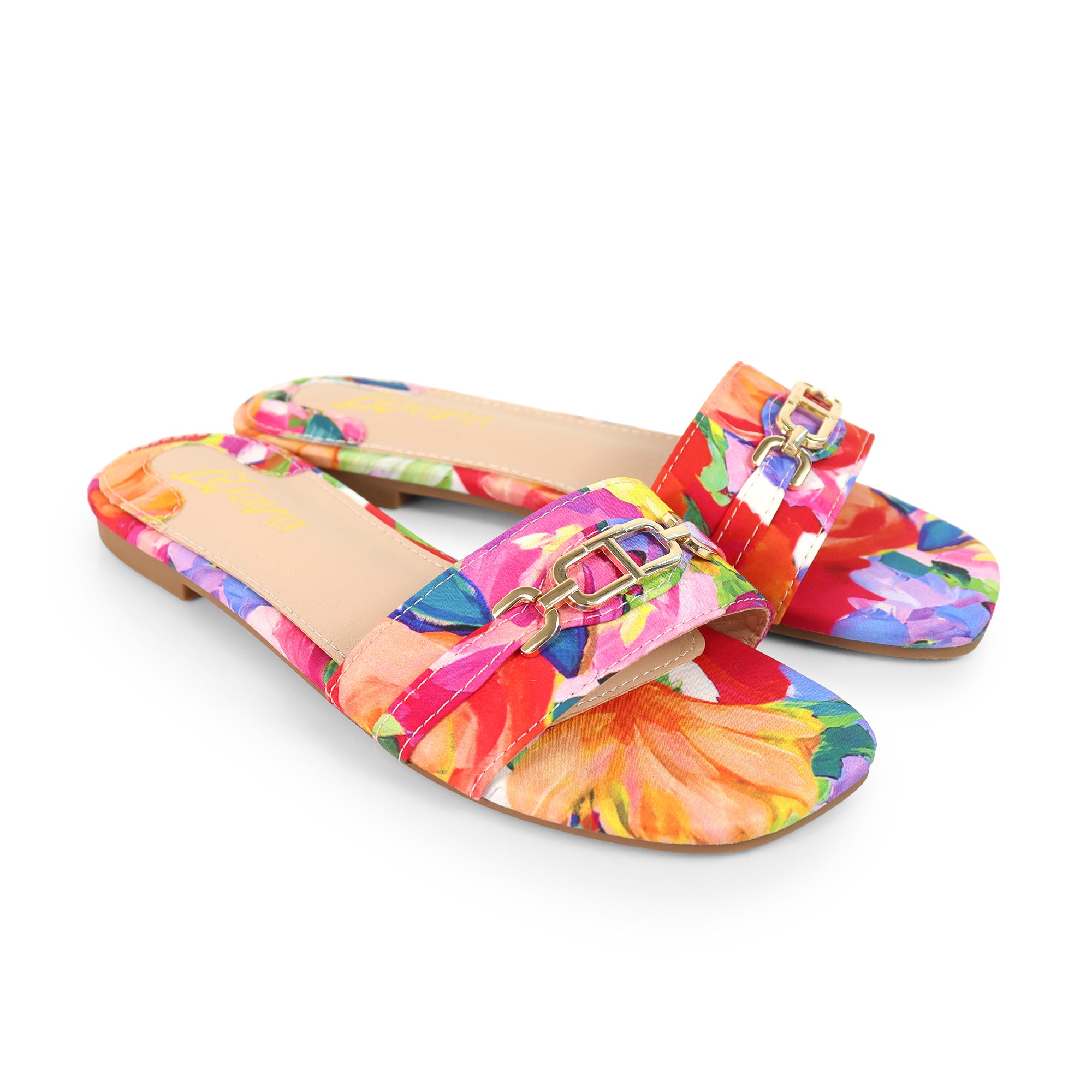 LOTUS-1 THONG TIE UP SANDAL W/ MIDSOLE STITCHING FLORAL