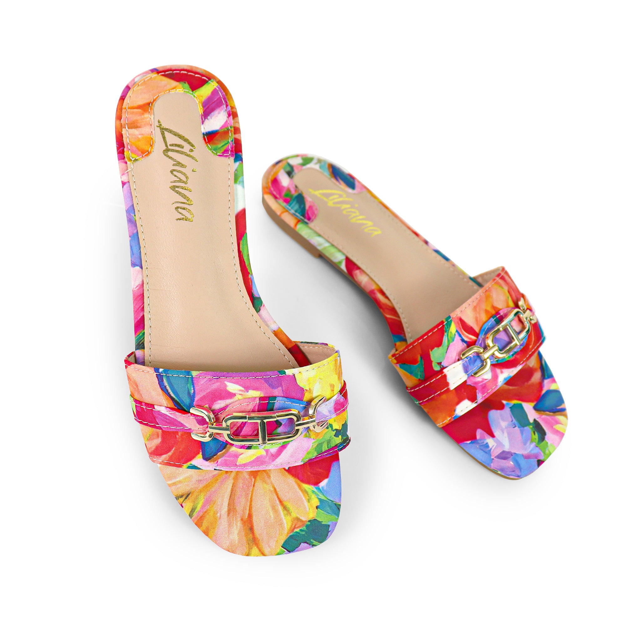 LOTUS-1 THONG TIE UP SANDAL W/ MIDSOLE STITCHING FLORAL