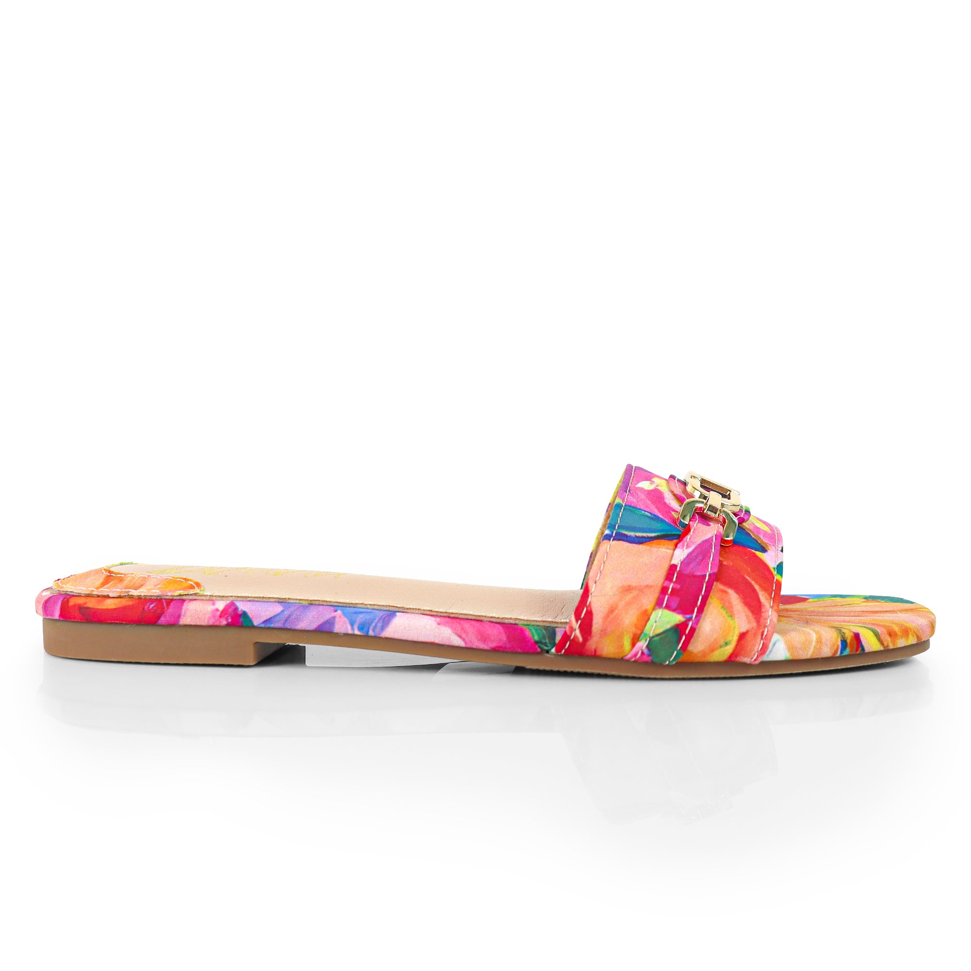 LOTUS-1 THONG TIE UP SANDAL W/ MIDSOLE STITCHING FLORAL