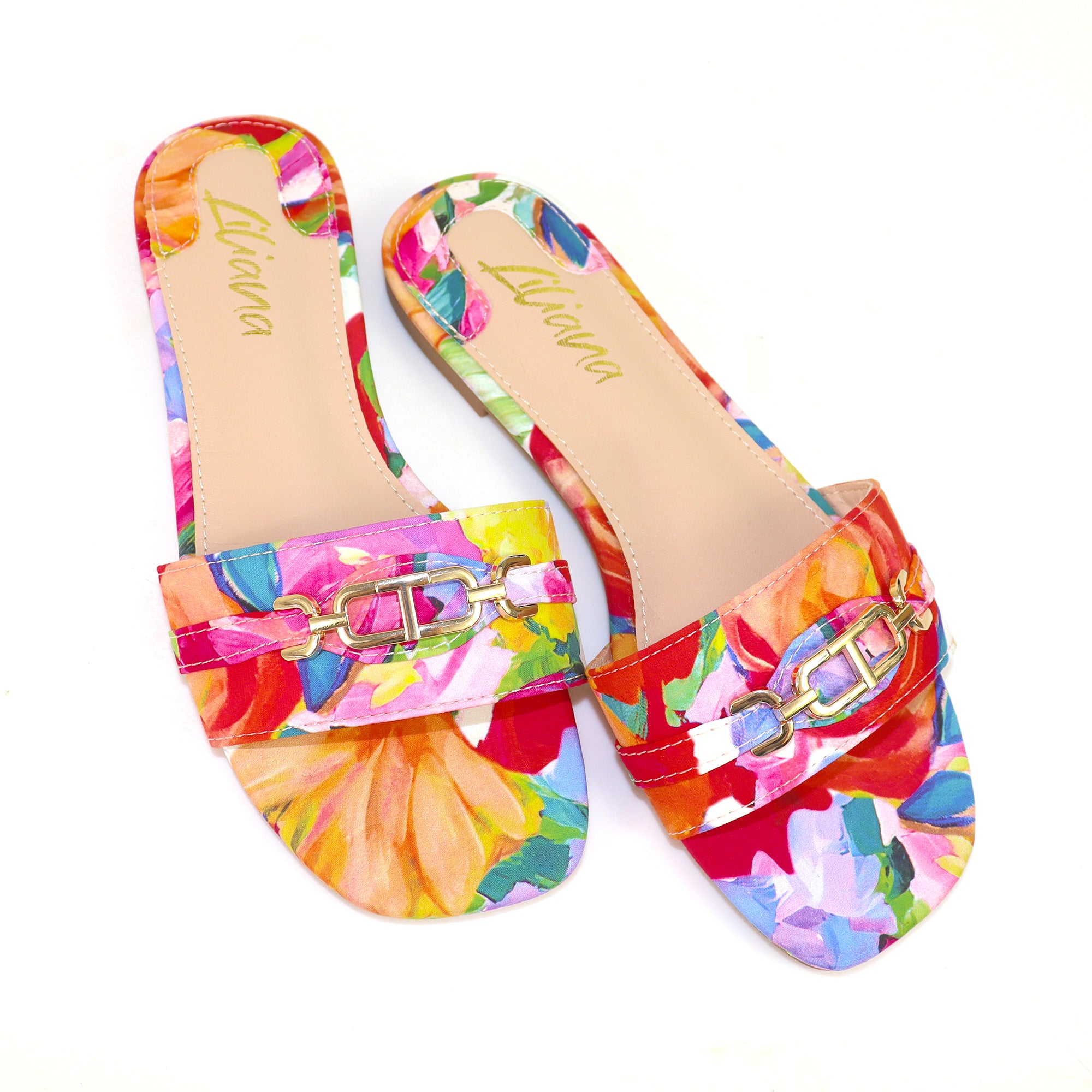 LOTUS-1 THONG TIE UP SANDAL W/ MIDSOLE STITCHING FLORAL