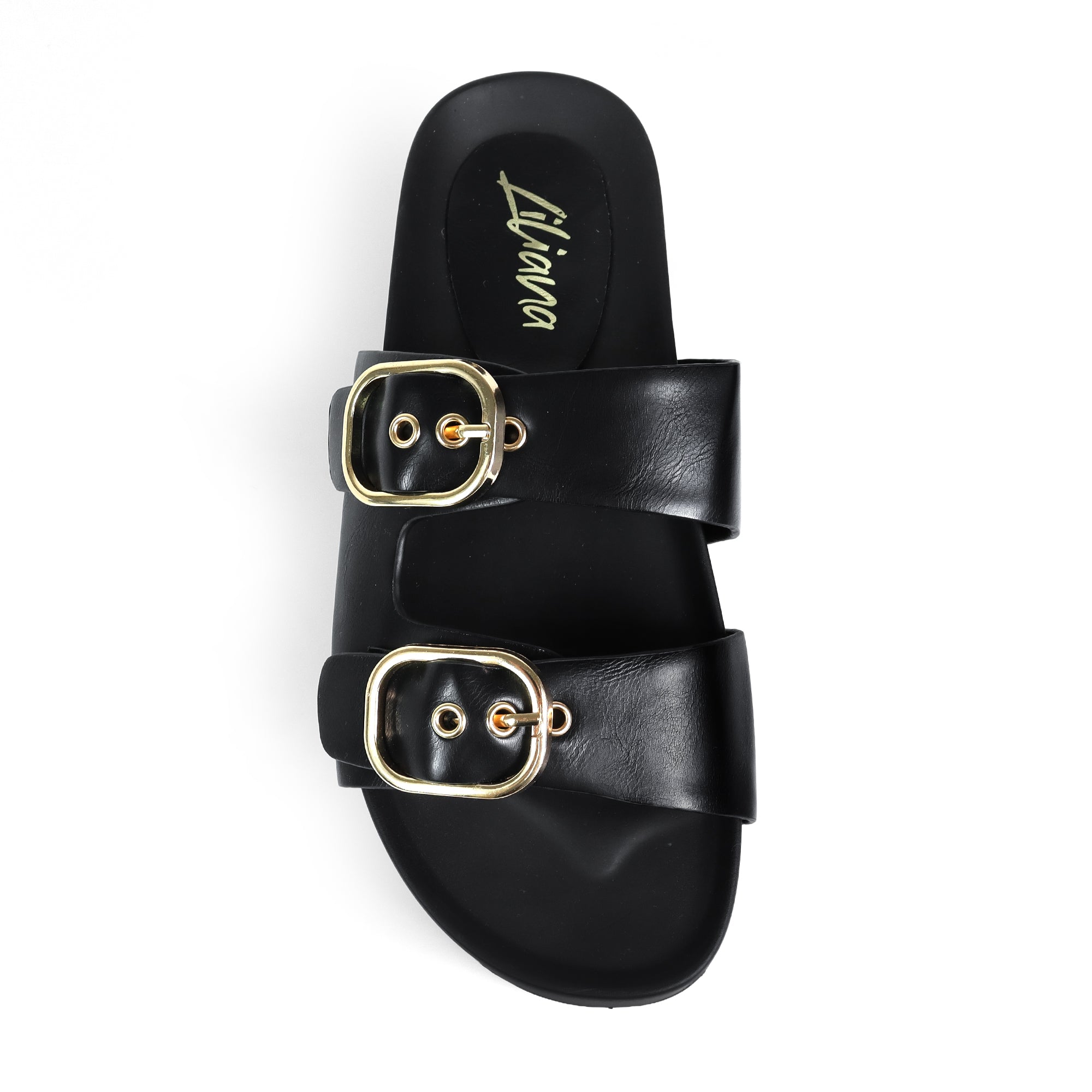 LUK-1 DUO BUCKLE WEDGE SANDAL BLACK