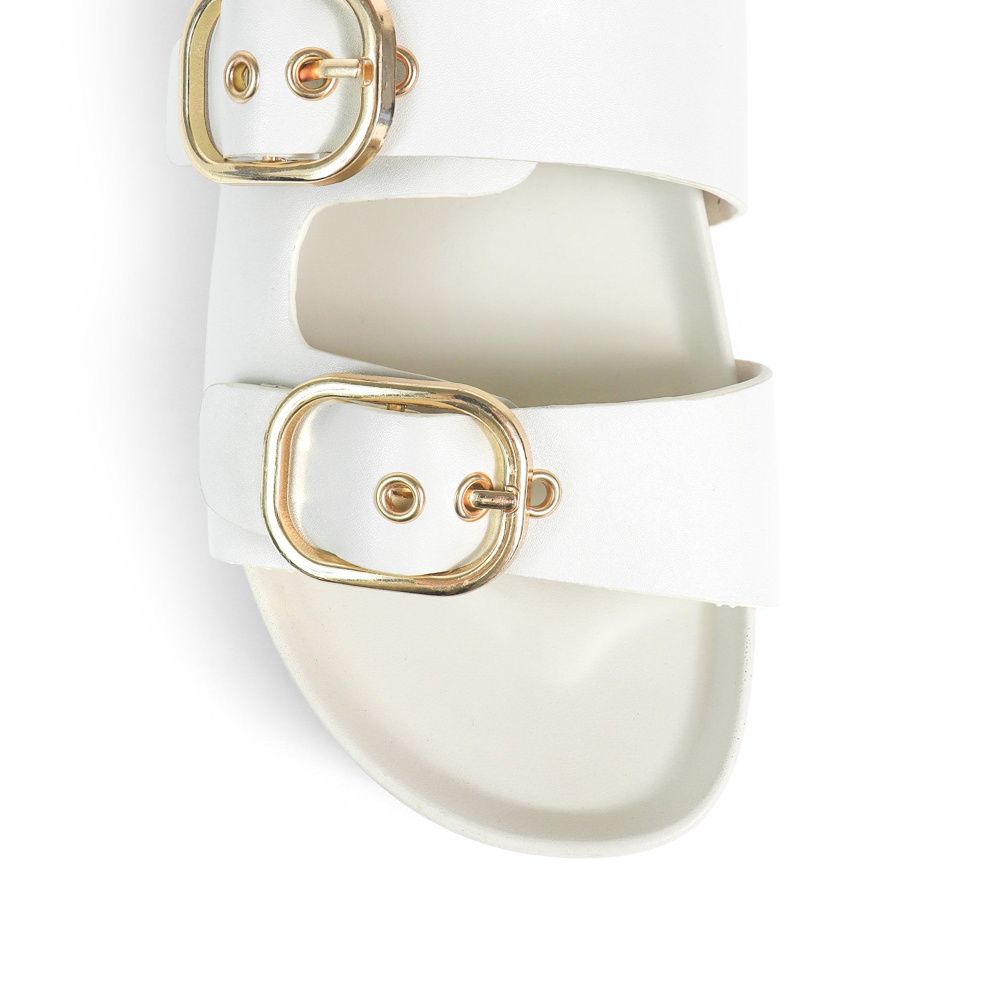 LUK-1 DUO BUCKLE WEDGE SANDAL OFF WHITE