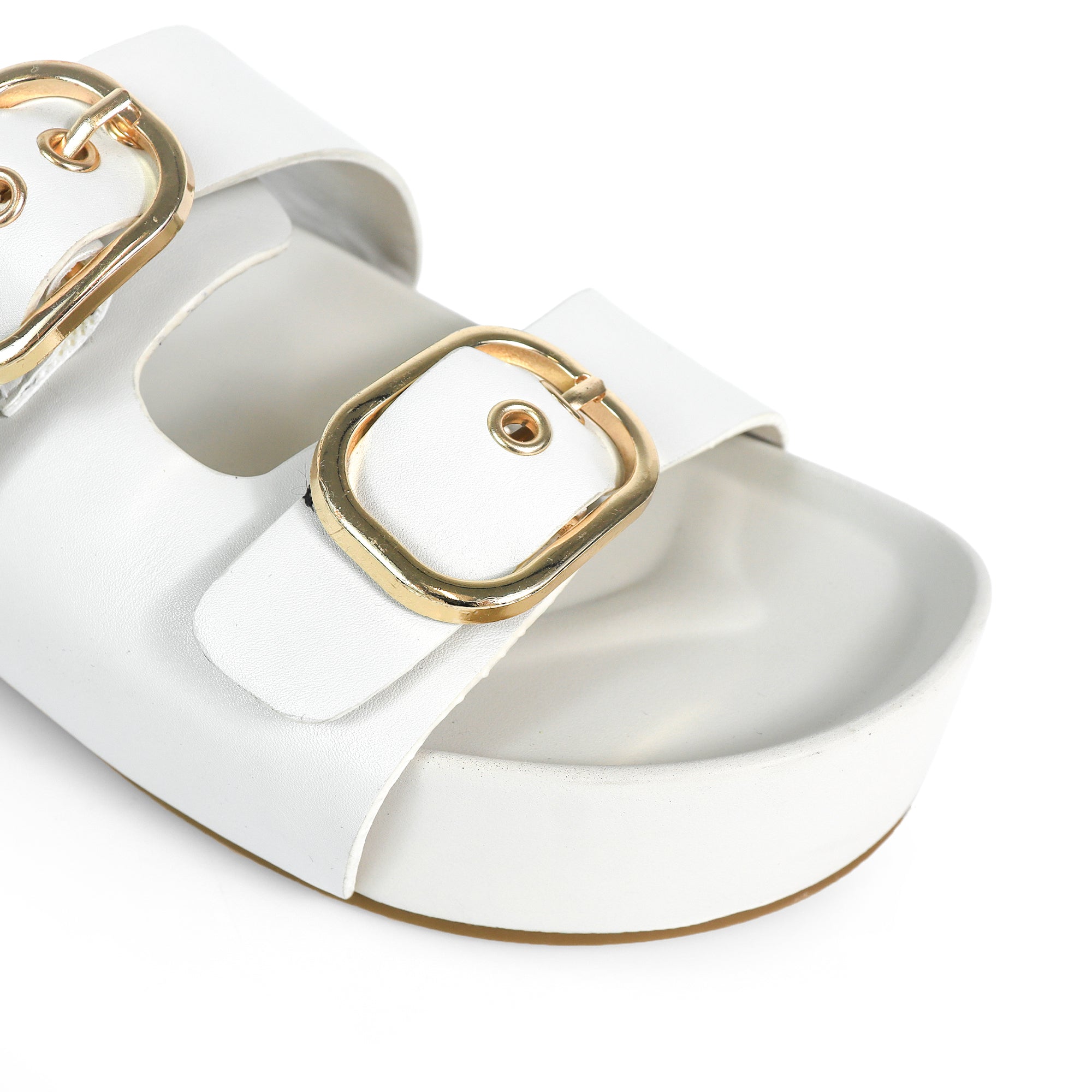 LUK-1 DUO BUCKLE WEDGE SANDAL OFF WHITE
