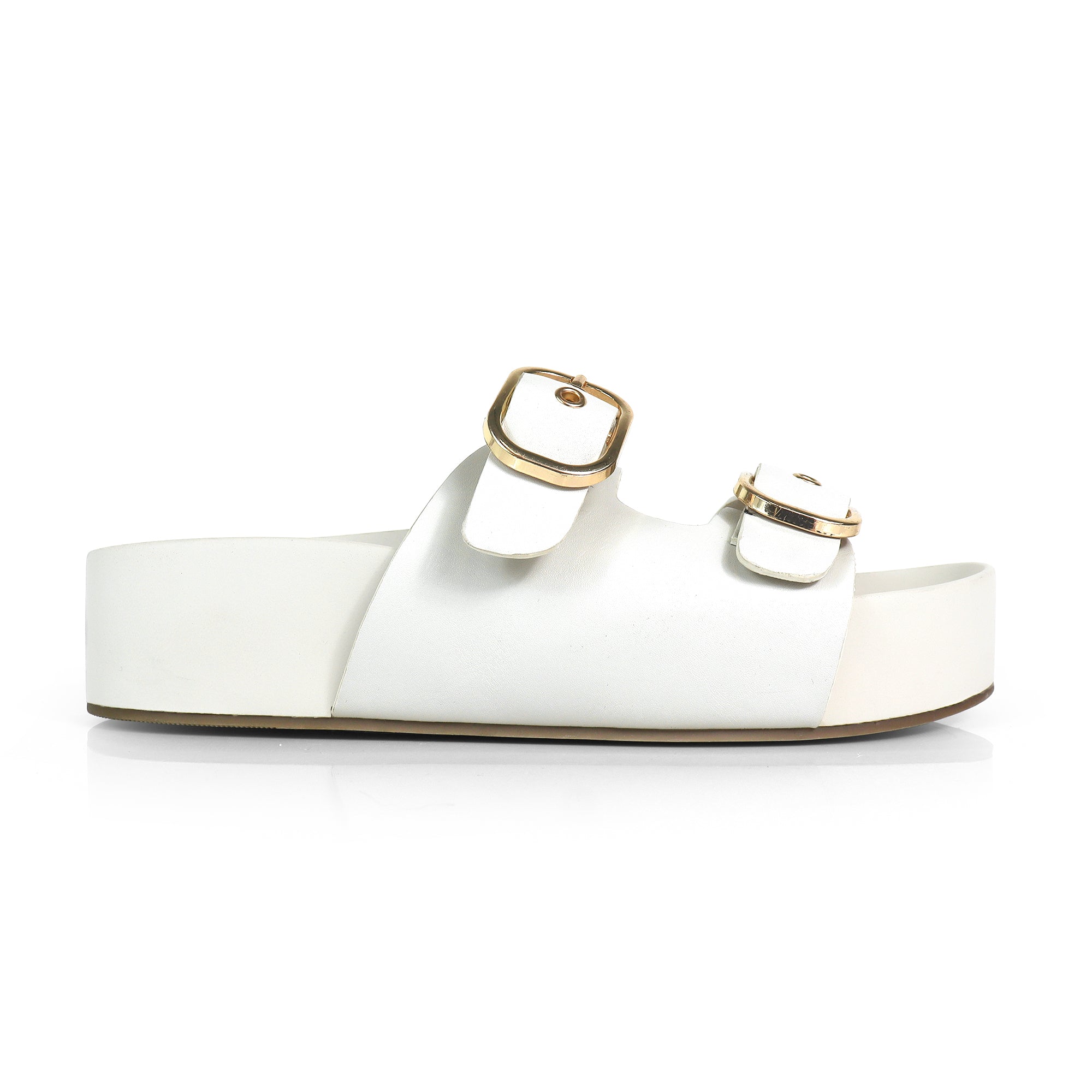 LUK-1 DUO BUCKLE WEDGE SANDAL OFF WHITE