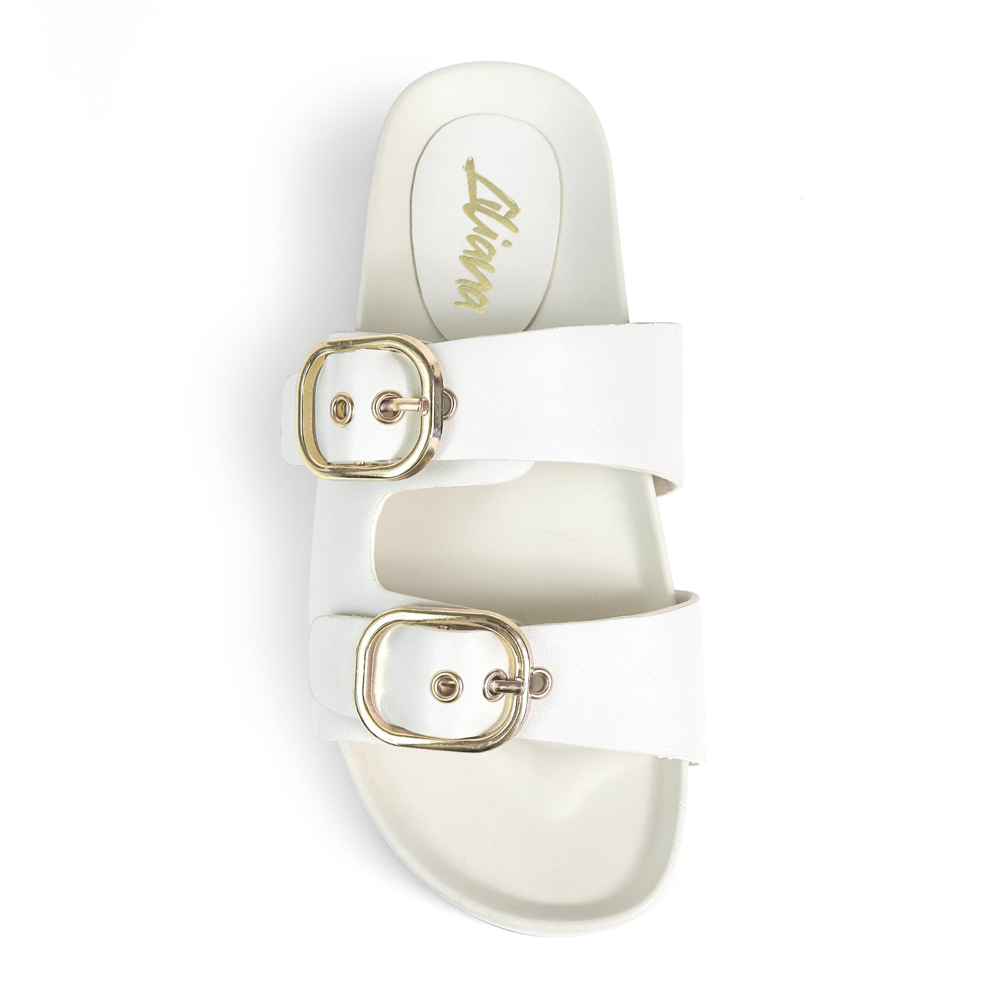 LUK-1 DUO BUCKLE WEDGE SANDAL OFF WHITE