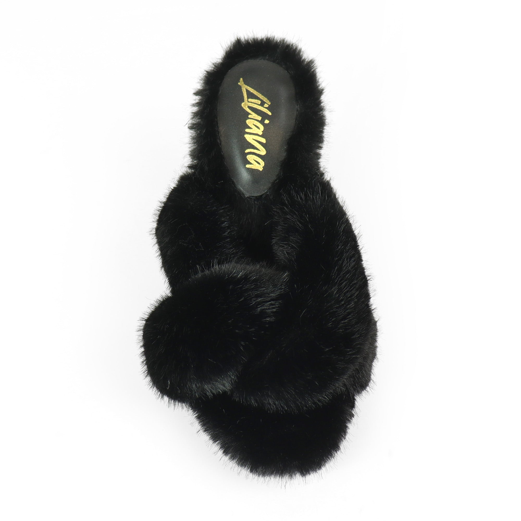 LUX-1 CROSS FLUFFY W/HEEL BLACK