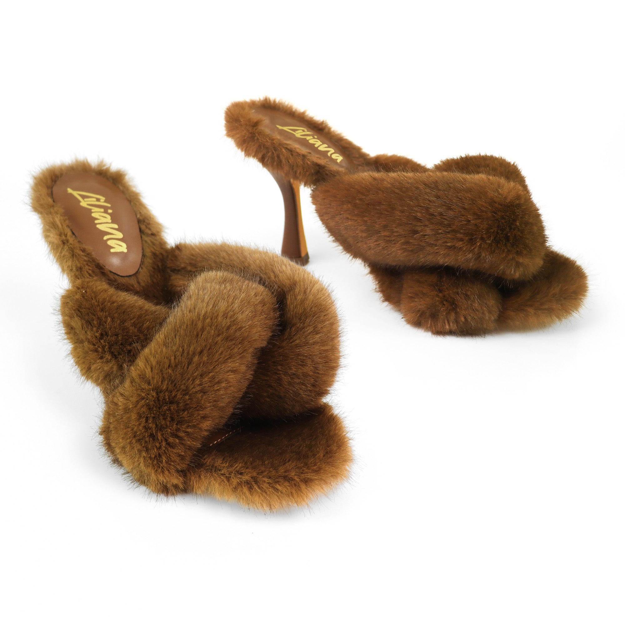 LUX-1 CROSS FLUFFY W/HEEL BROWN